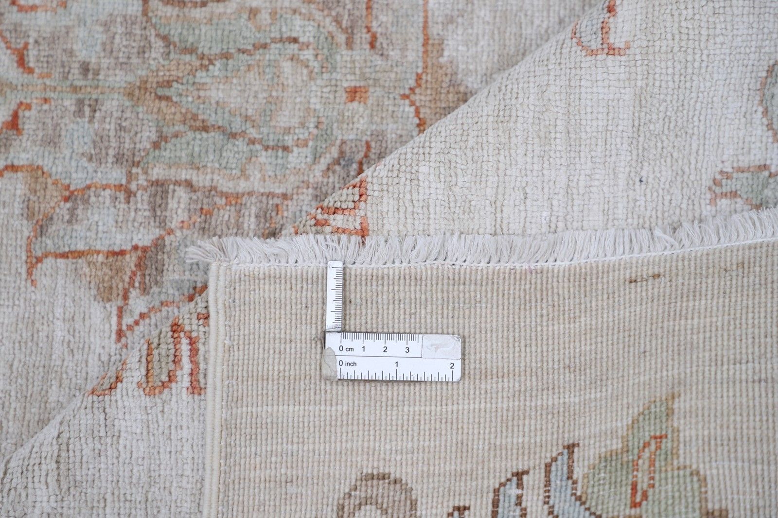 Tapis traditionnel noué à la main, beige à motif floral, 2,04 x 2,88 m photo vinterior