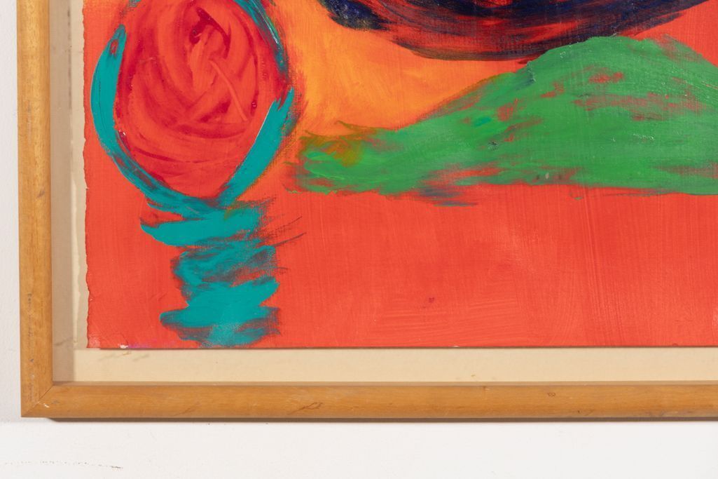 Abstract Oil On Paper Attributed To Jeff Hoare (1923 2019) photo furniture
