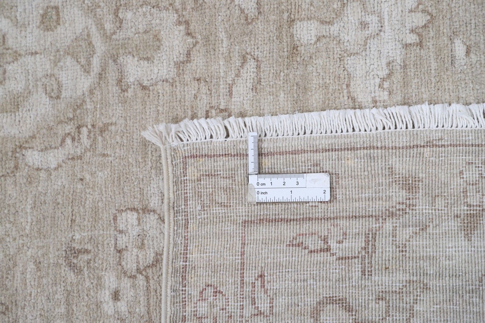 5,8 x 8,2 ft handgeknoopt beige Turks vloerkleed met bloemmotief. 100% wol photo buy