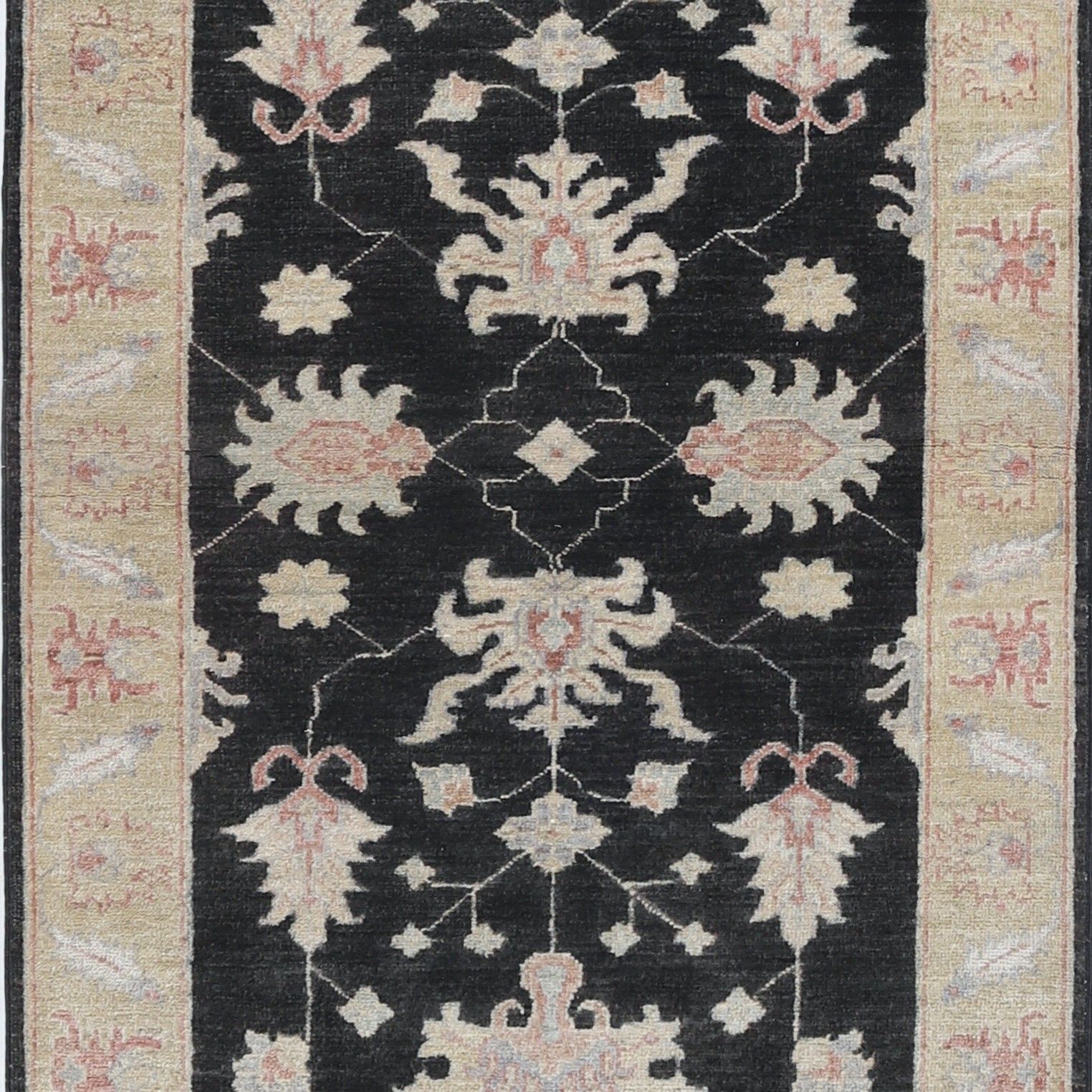 2.7x8.2 Ft Floral Hallway Runner. Black Kitchen Rug. Handknotted Corridor Rug photo buy