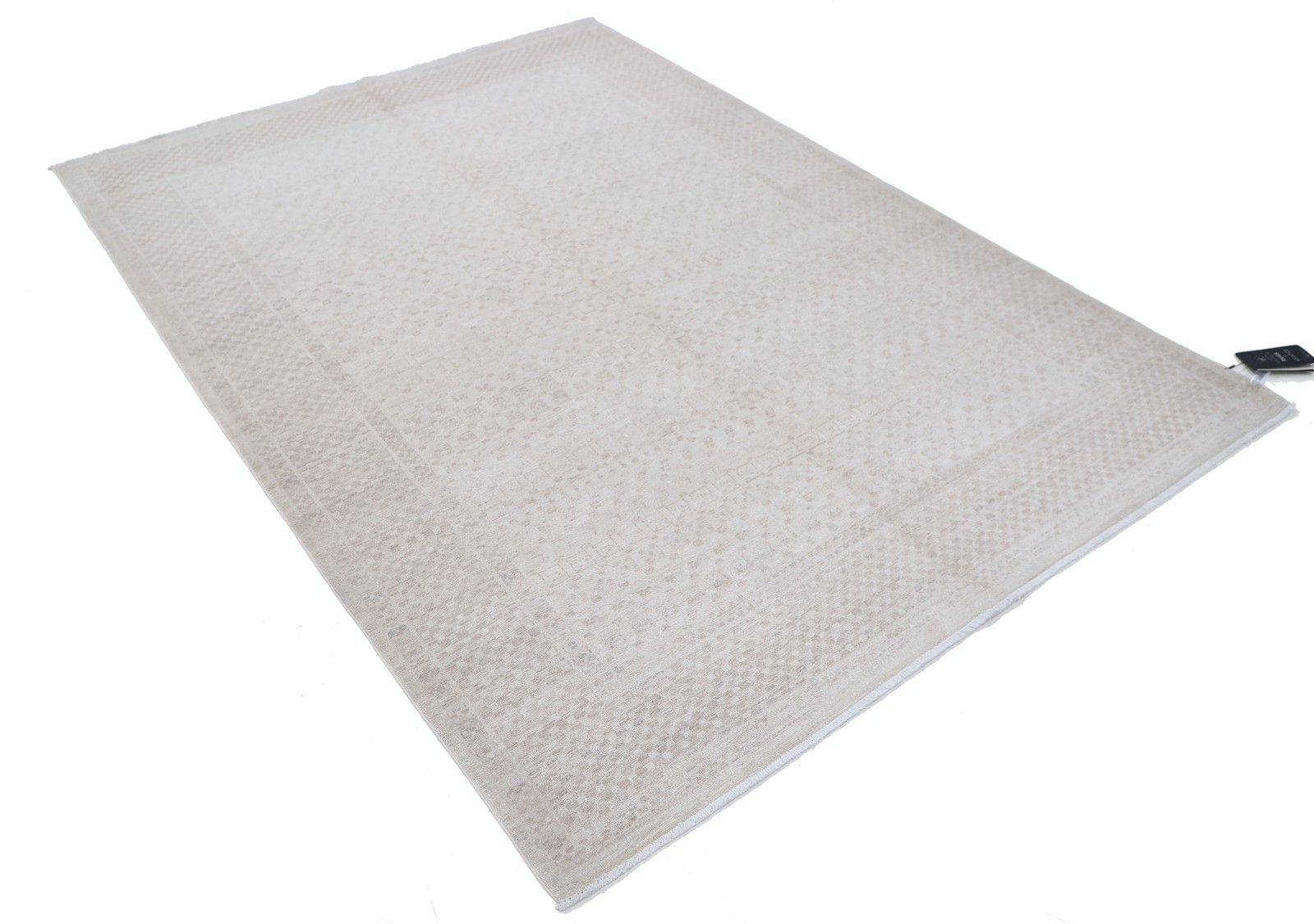 5.4x7.6 Ft Hand Knotted Beige Area Rug For Living Room Decor. 100% Wool photo furniture