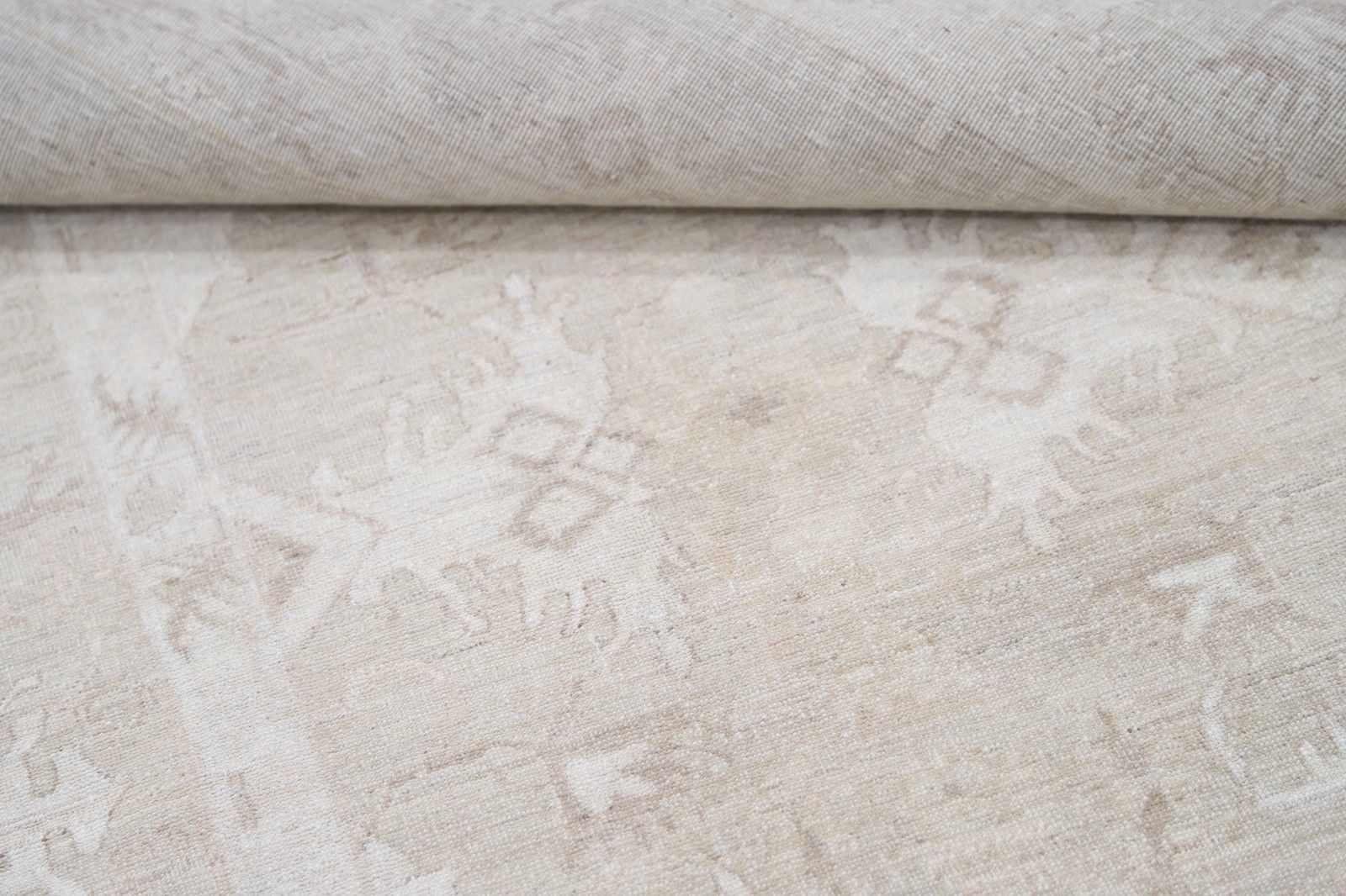 Tapis traditionnel noué à la main, beige, 190 x 256 cm, pour salon. 100 % laine photo Textiles