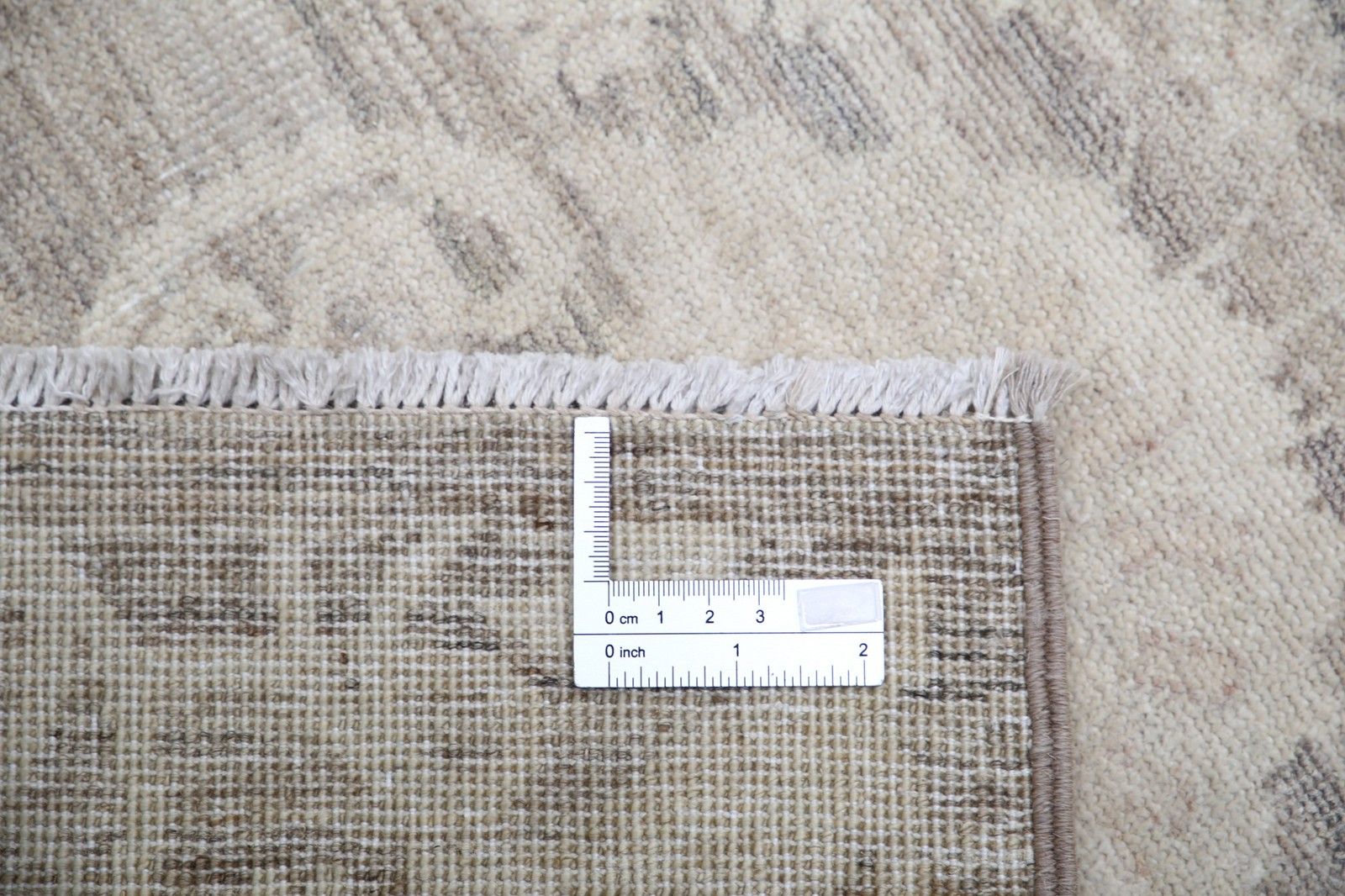 2.6x8 Ft Hand Knotted Beige Runner Rug. Floral Corridor Rug For Hallway, Kitchen photo for sale