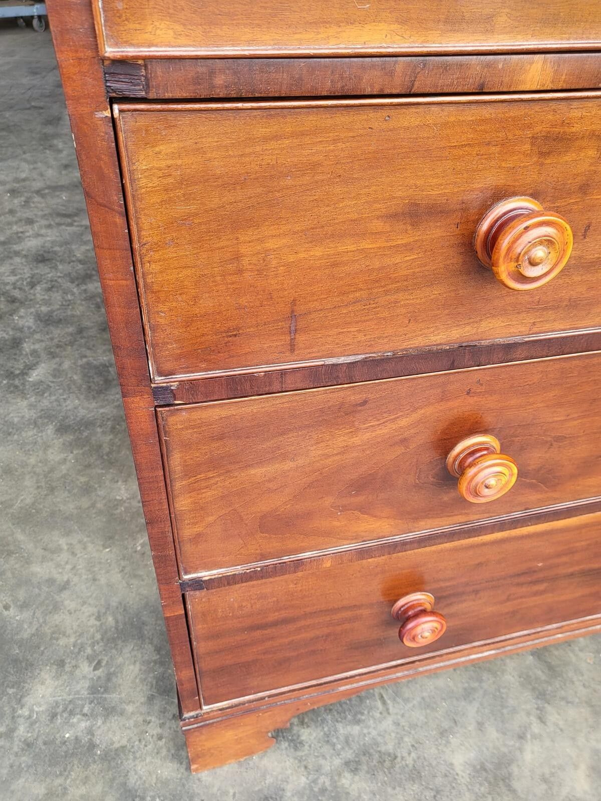Antique Victorian 2 Over 3 Chest Of Drawers Bracket Feet photo vintage