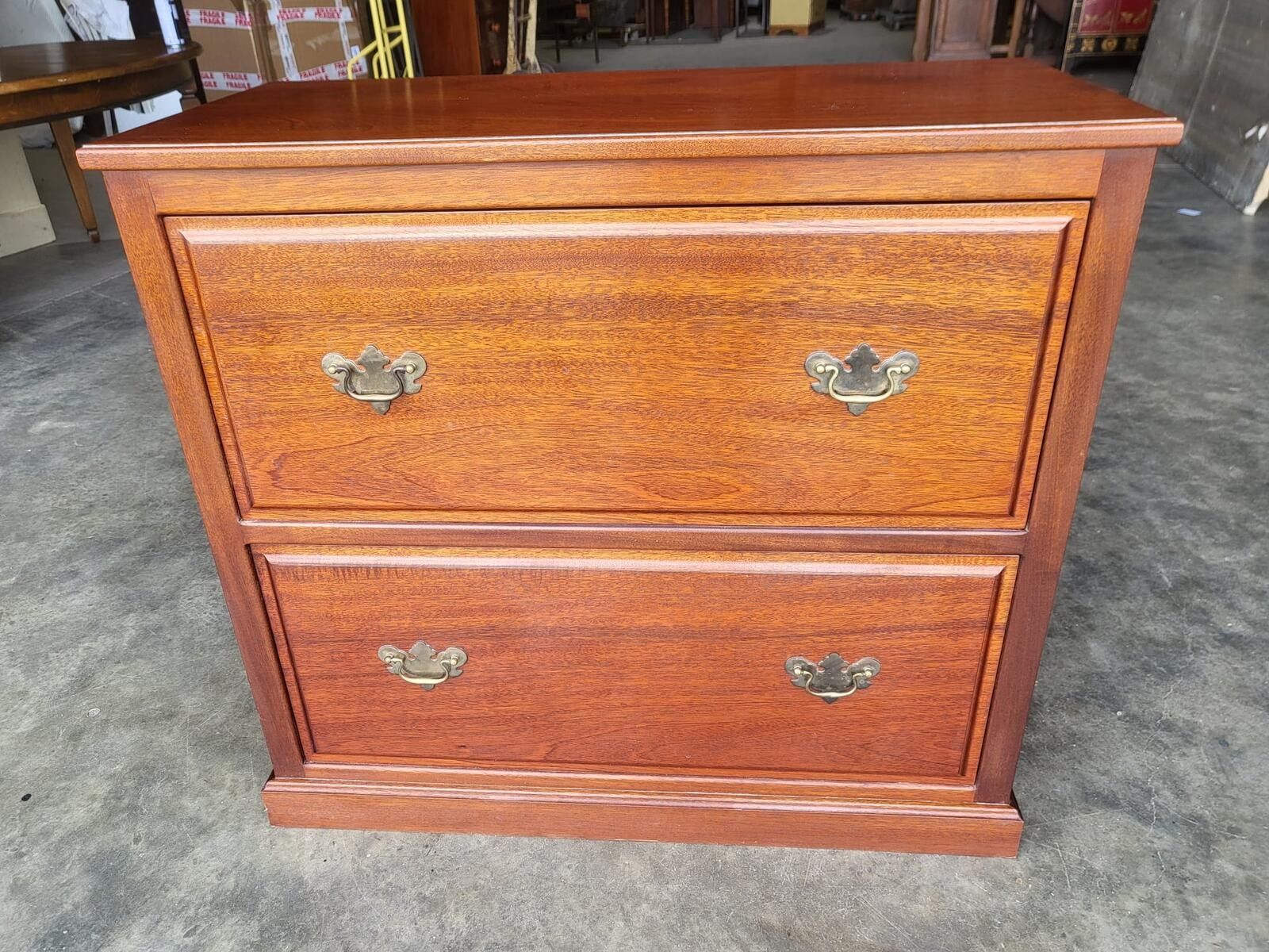 Antique Repro Chest Of Drawers 2 Large Linen Drawers photo furniture