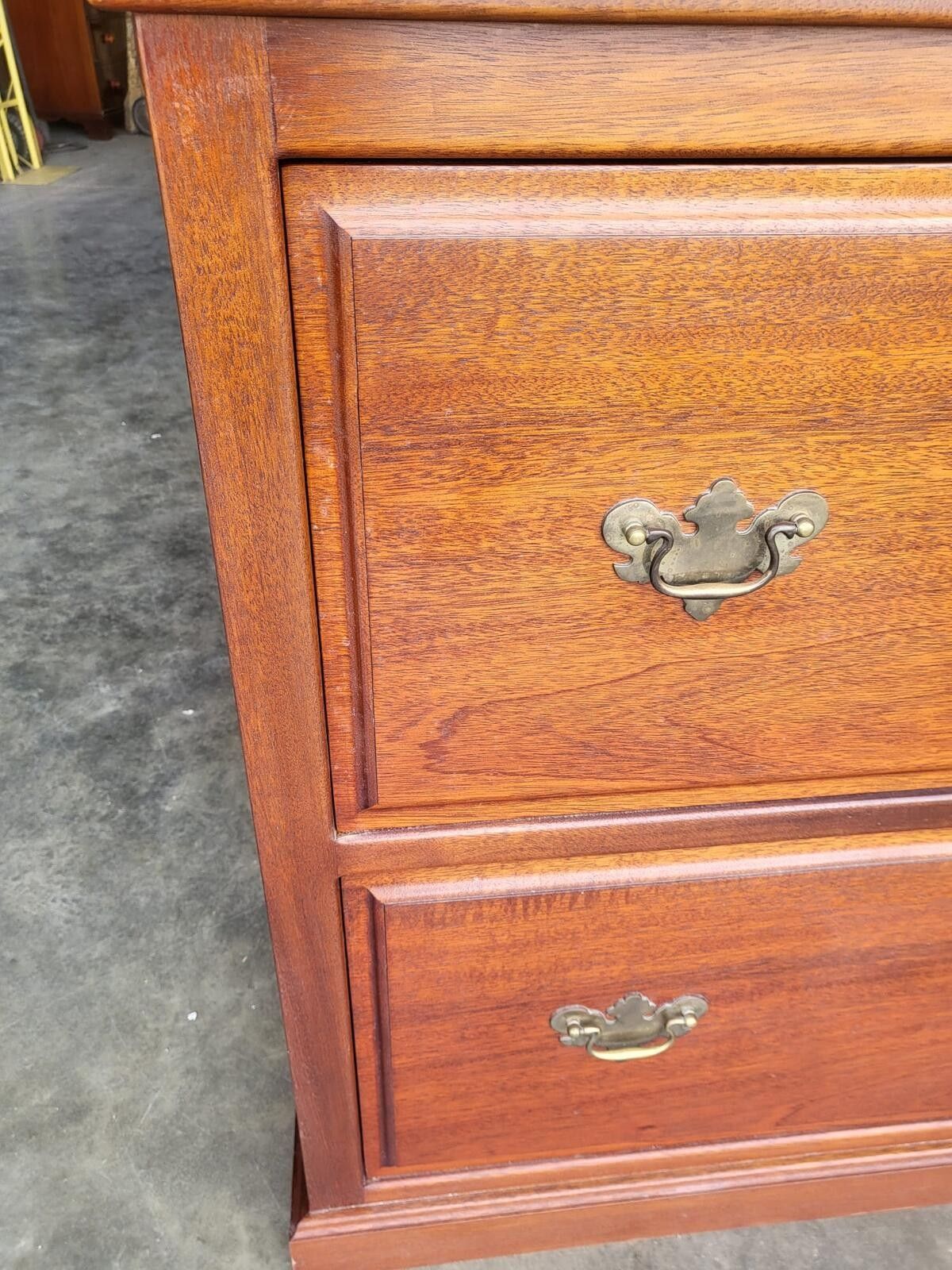225.0 Antique Repro Chest Of Drawers 2 Large Linen Drawers photo