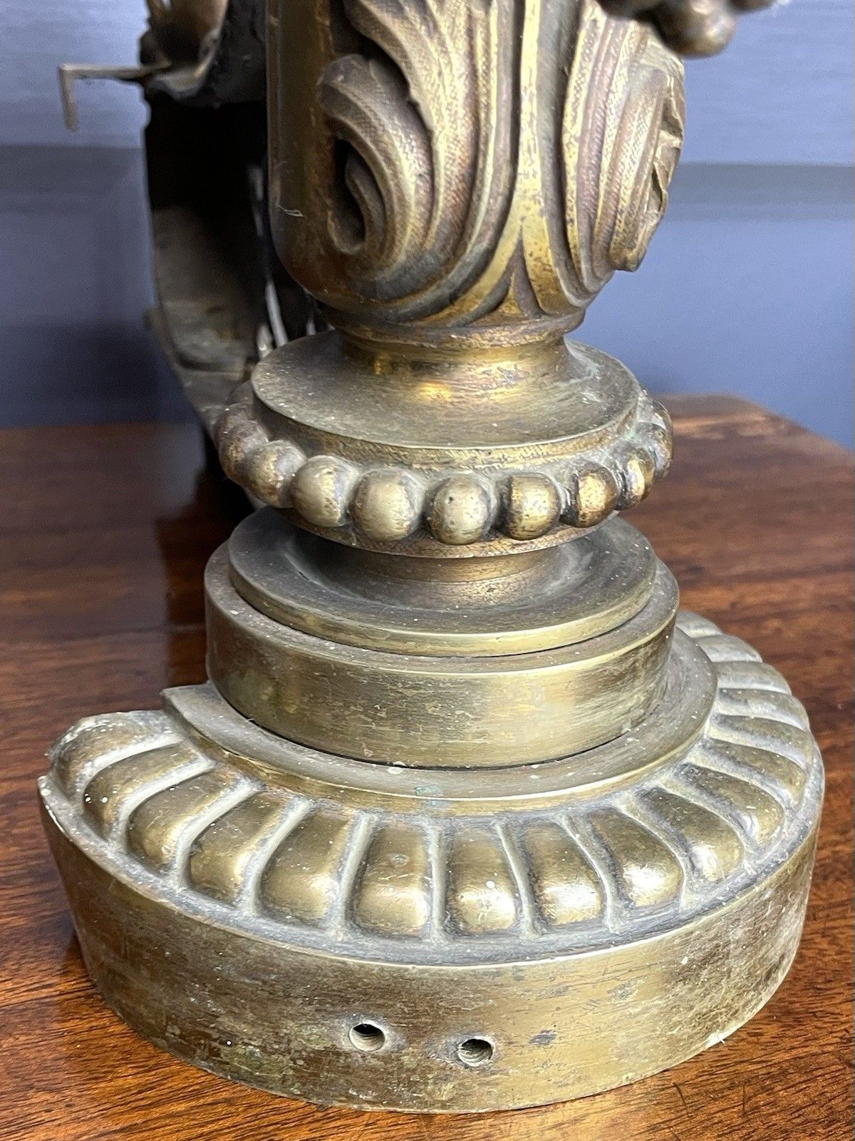 photo for sale French Empire Brass Chenet Andirons Pair Decorative Ram Fire Dogs 19th Century