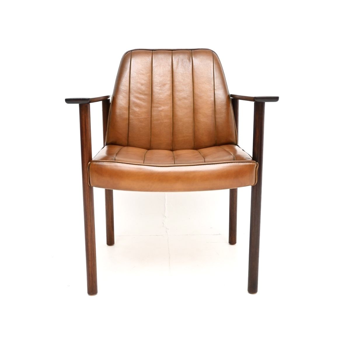 Vintage Rosewood And Leather Armchair / Desk Chair By Sven Ivar Dysthe For Dokka photo furniture