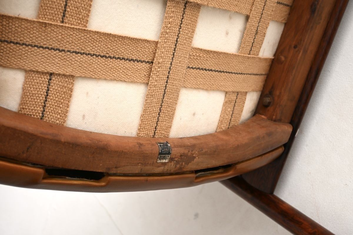 1625.0 Vintage Rosewood And Leather Armchair / Desk Chair By Sven Ivar Dysthe For Dokka photo
