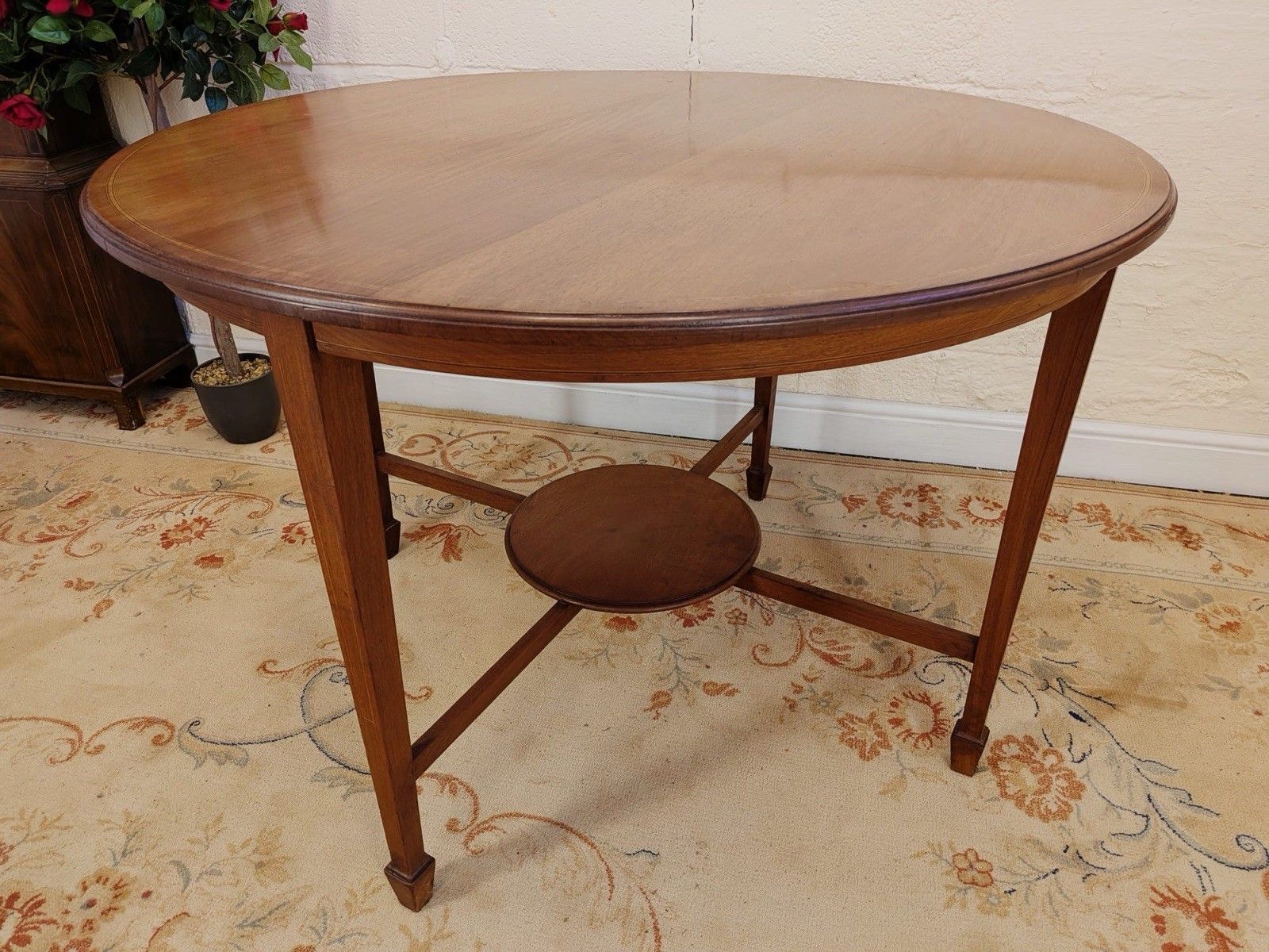 Victorian Warings Inlaid Circular Mahogany Table photo furniture