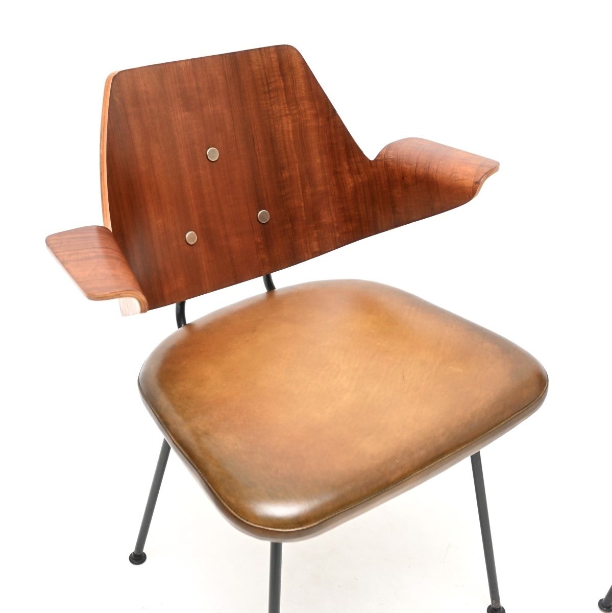Pair Of Vintage Mahogany And Leather 661 Chairs By Robin Day For Hille photo Furniture