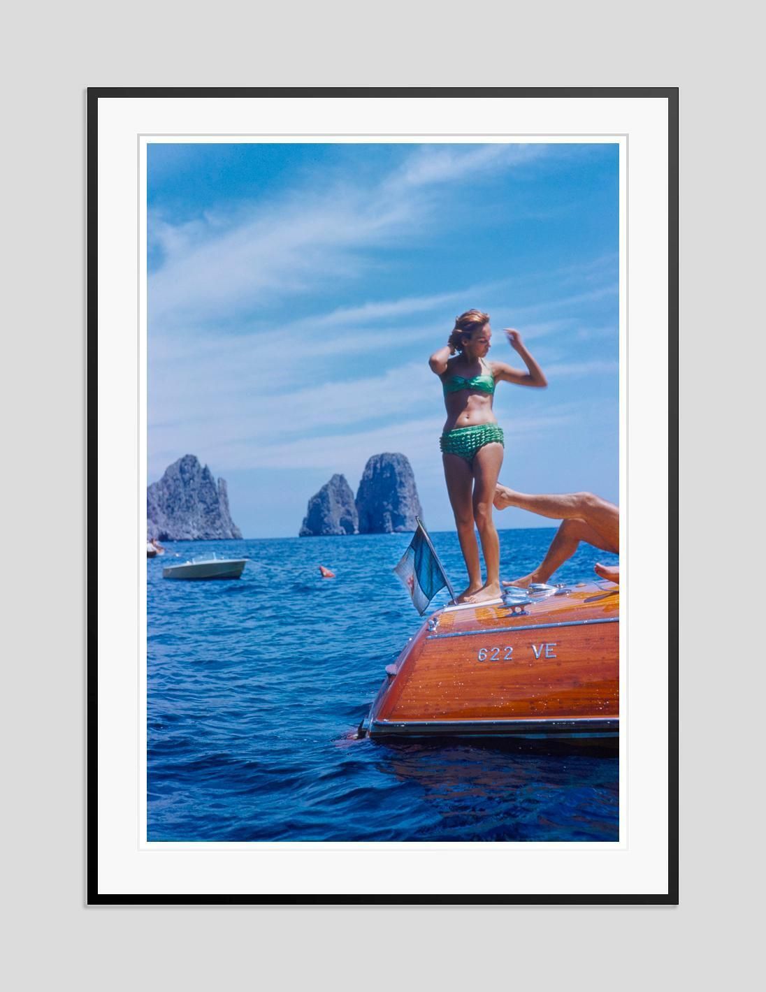 Toni Frissell 'Capri Riva Boat' 1955 Archival Pigment Print Framed In Black photo furniture
