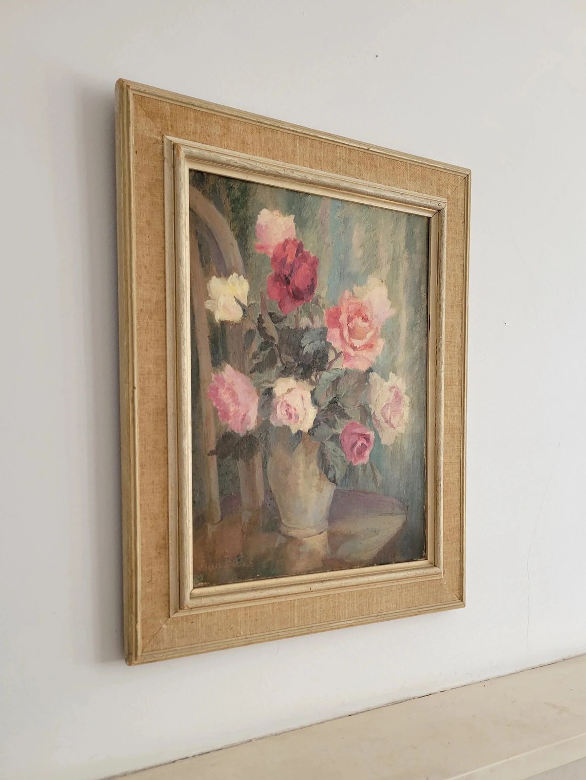 Roses In Bloom  Original Mid Century Floral Still Life By Joan Elliot Bates(b1930) photo for sale