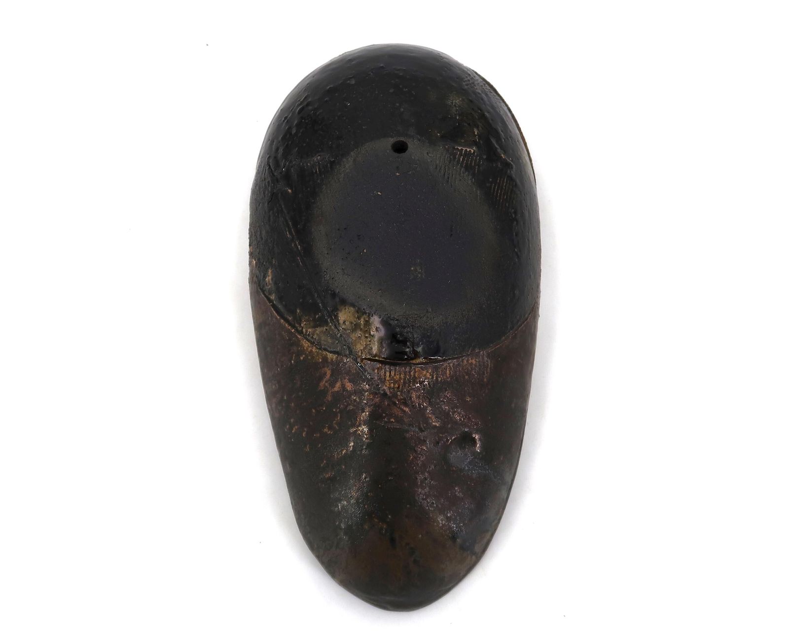 Minimalist Wall Ceramic Stylized Mask, Signed / Sculpture, Art, Wabi Sabi, Esoteric, Mystic, Brut, Black, Home Decor.
