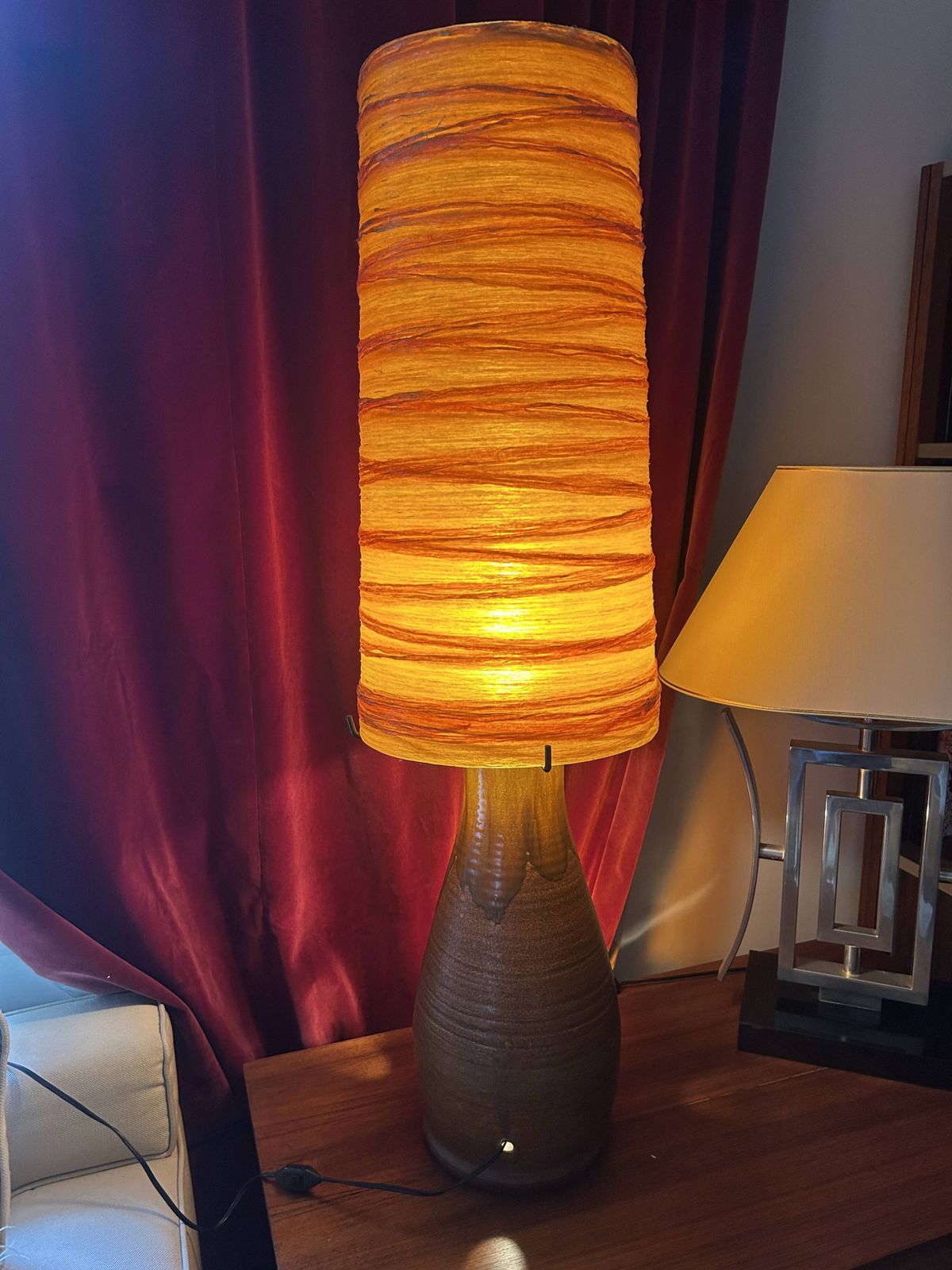 Accolay Lamp In Terracotta, Resin Lampshade With Double Lighting 1960 photo 1045.0