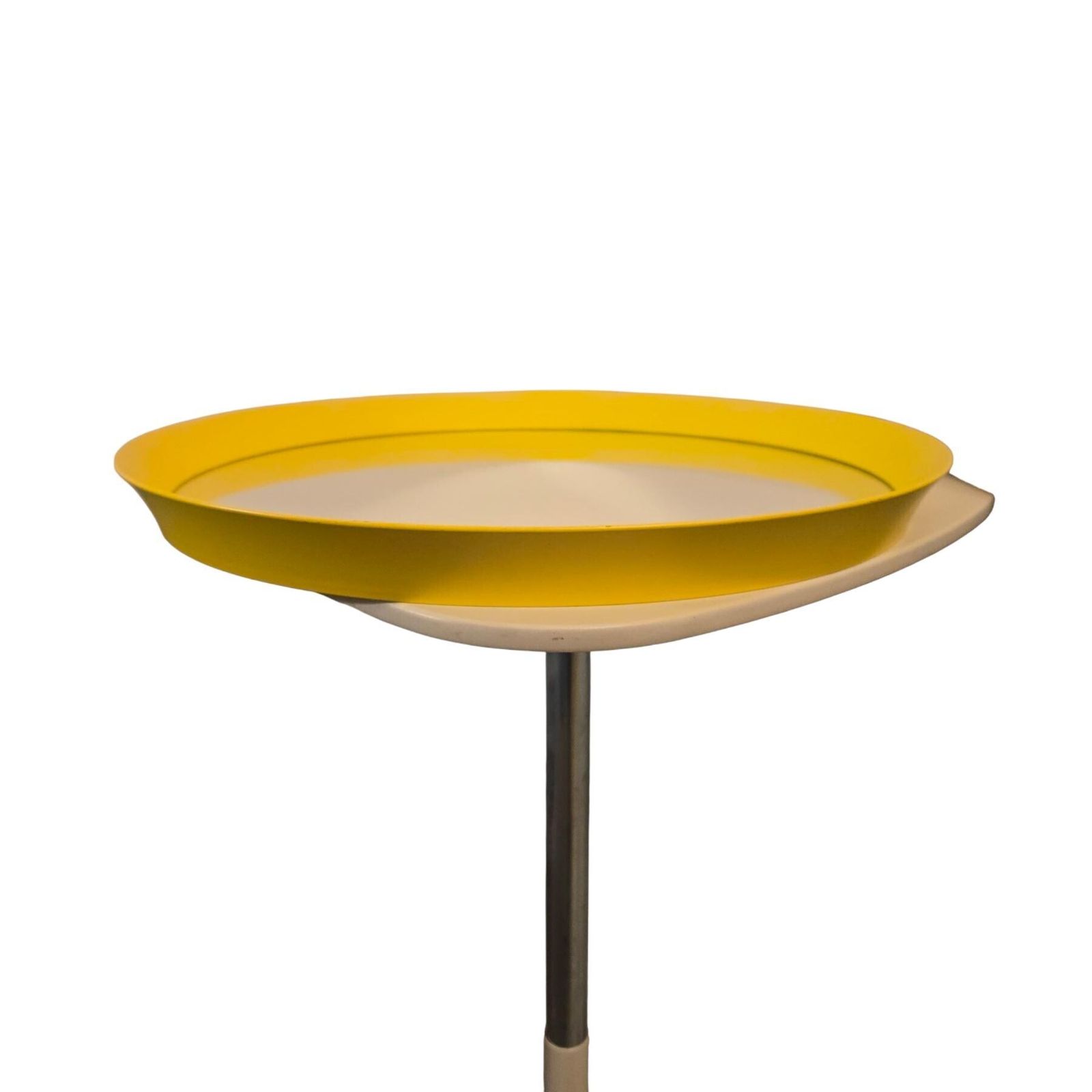 Miroir rond Ikea Langesund en métal jaune biseauté. Accroche au dos. photo buy