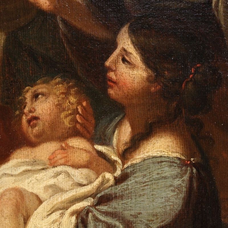 4800.0 Antique Italian Painting Moses Saved From The Waters From The 17th Century photo