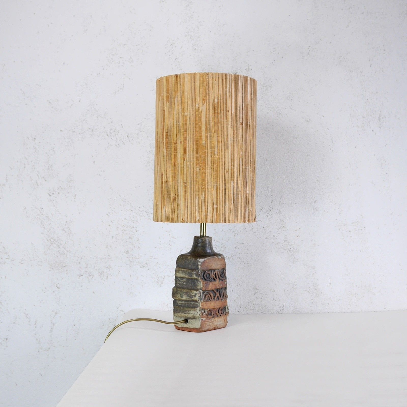 Vintage Mid Century Abstract Brutalist Studio Pottery Lamp Bernard Rooke #103155 photo for sale