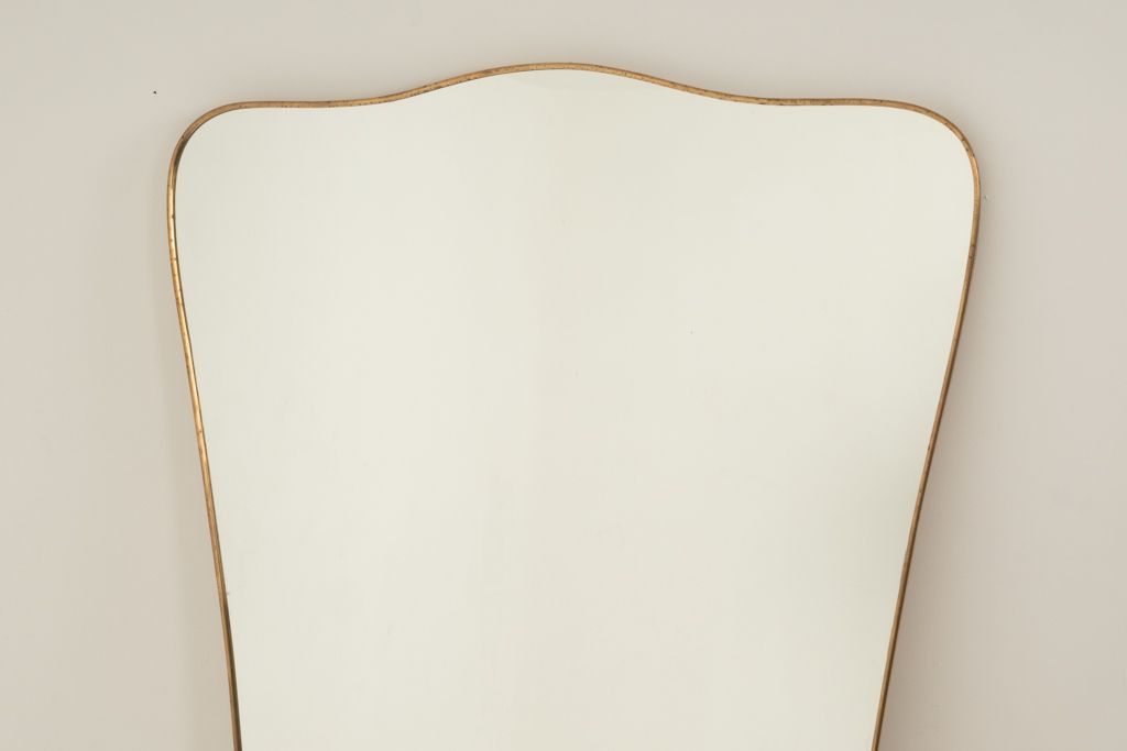 Mirror With A Gilded And Patinated Brass Frame, In The Style Of Gio Ponti. photo 3600.0