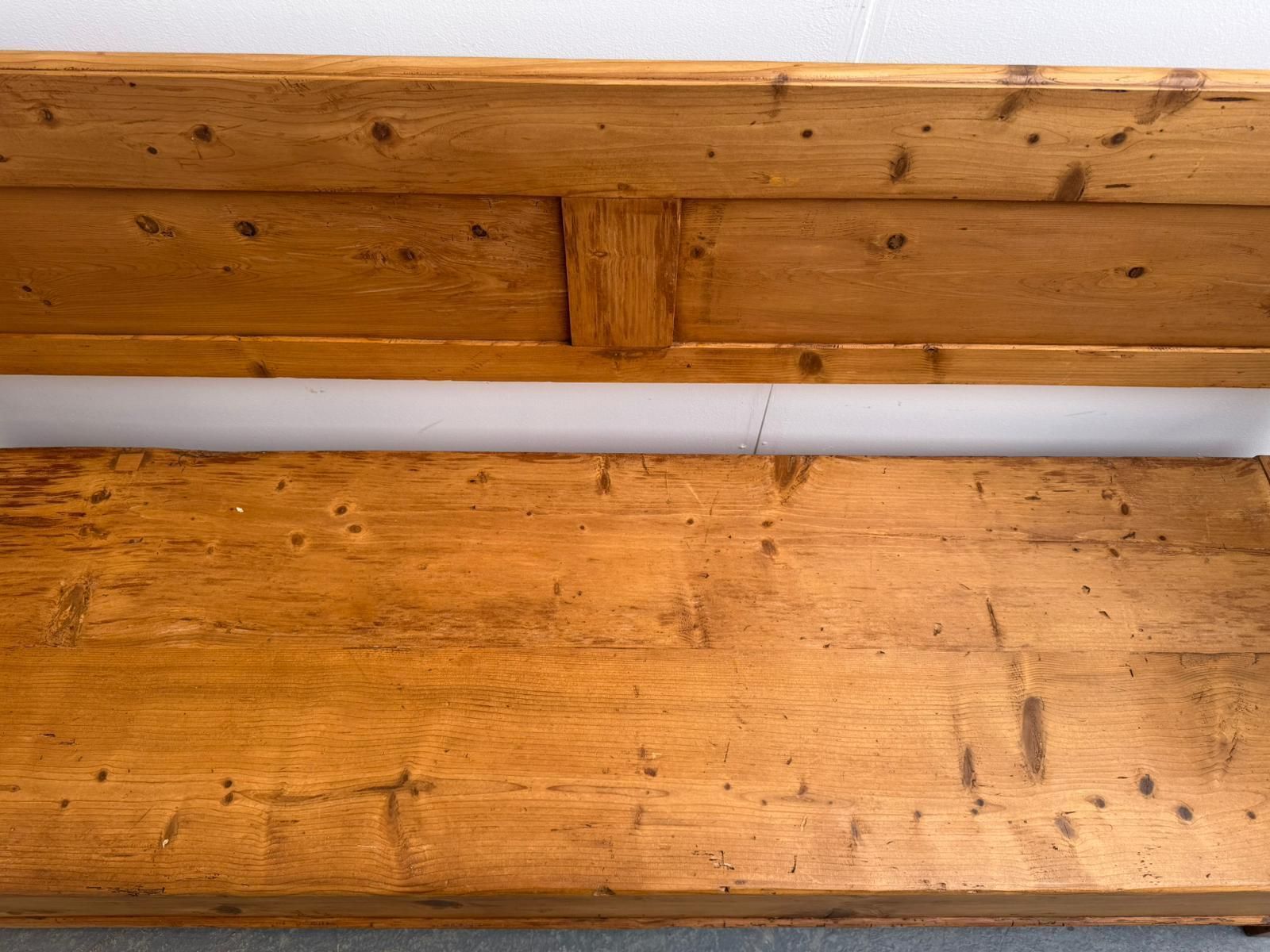A Lovely Original Hungarian Pine Waxed Georgian 3 Seater Bench photo buy