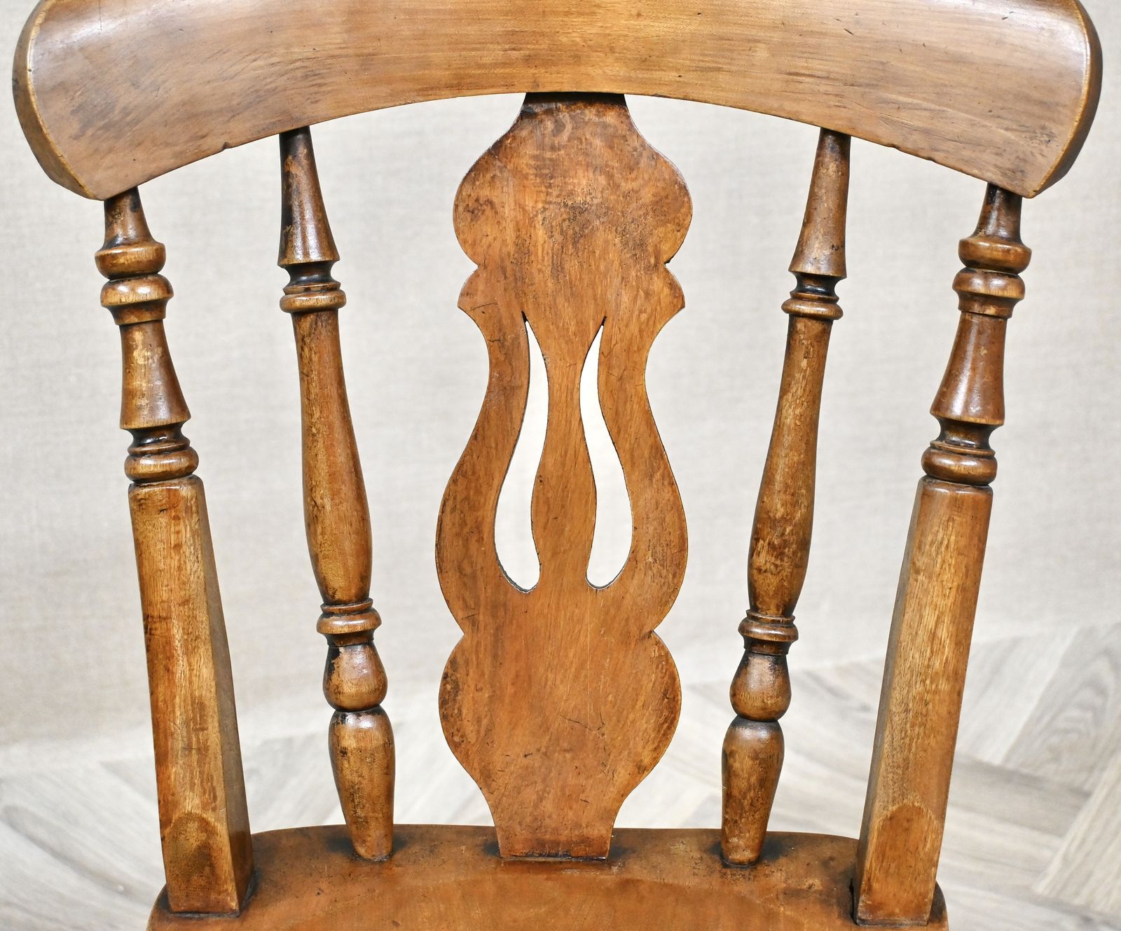 Harlequin Set Of 6 Antique Windsor Lyreback Country Kitchen Dining Chairs photo vintage