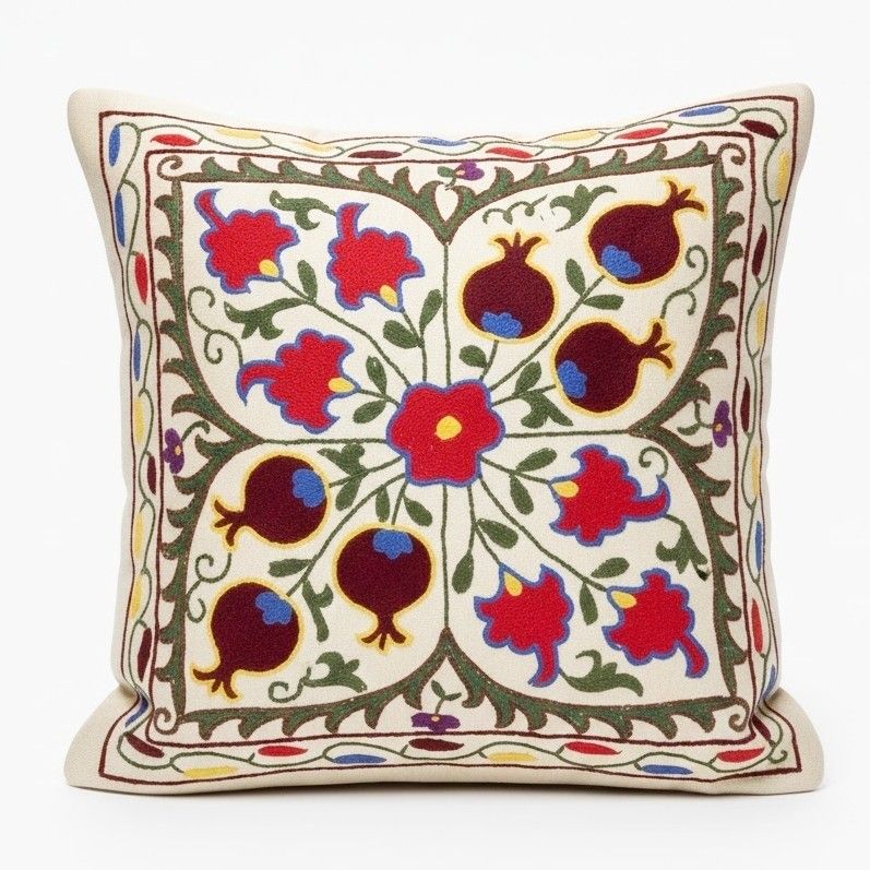 Housse de coussin 100 % coton, 45 x 45 cm. Taie d'oreiller brodée. Neuf