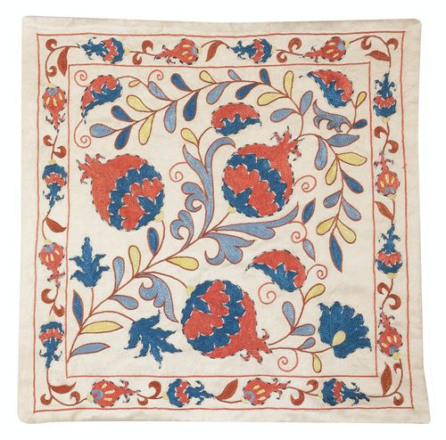 Housse de coussin 100 % soie 20" x 20". Coussin brodé à l'aiguille. Neuf