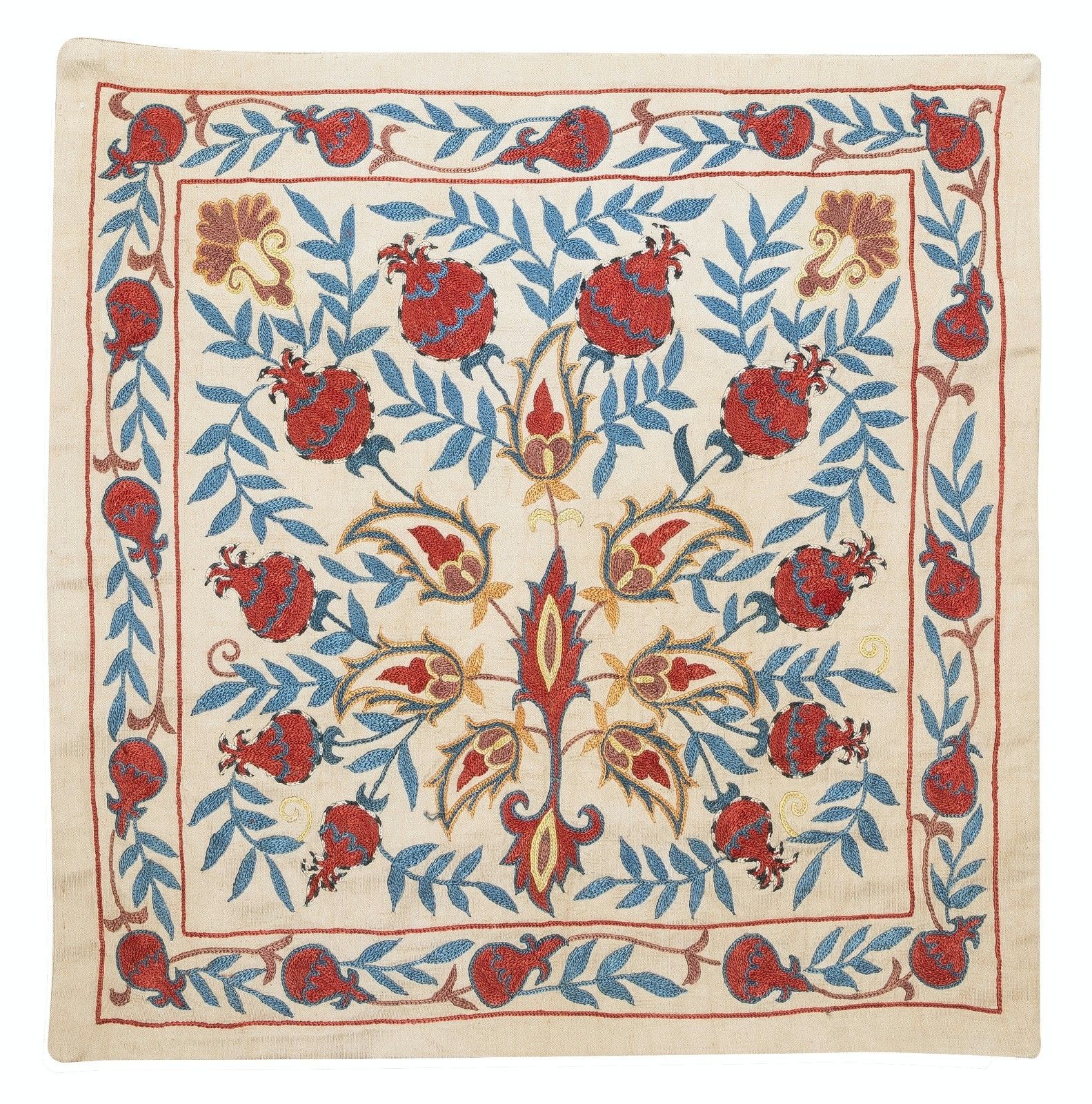 Housse de coussin 100 % soie 50 x 50 cm. Taie d'oreiller brodée. Dentelle artisanale photo furniture
