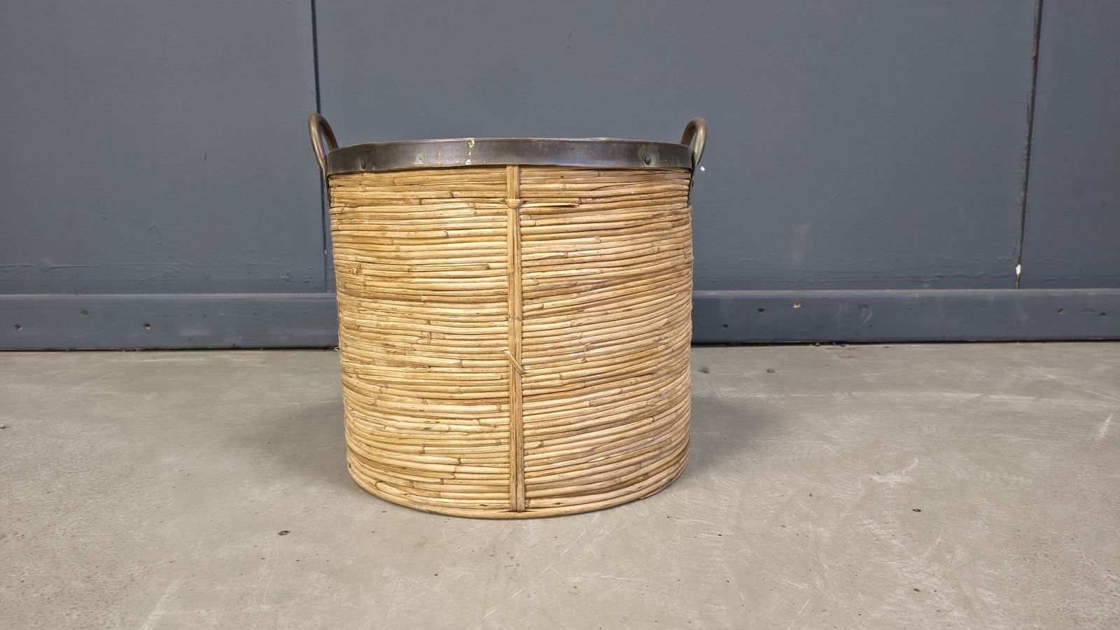 Italian Copper And Bamboo Planter, 1960s photo Home Decor