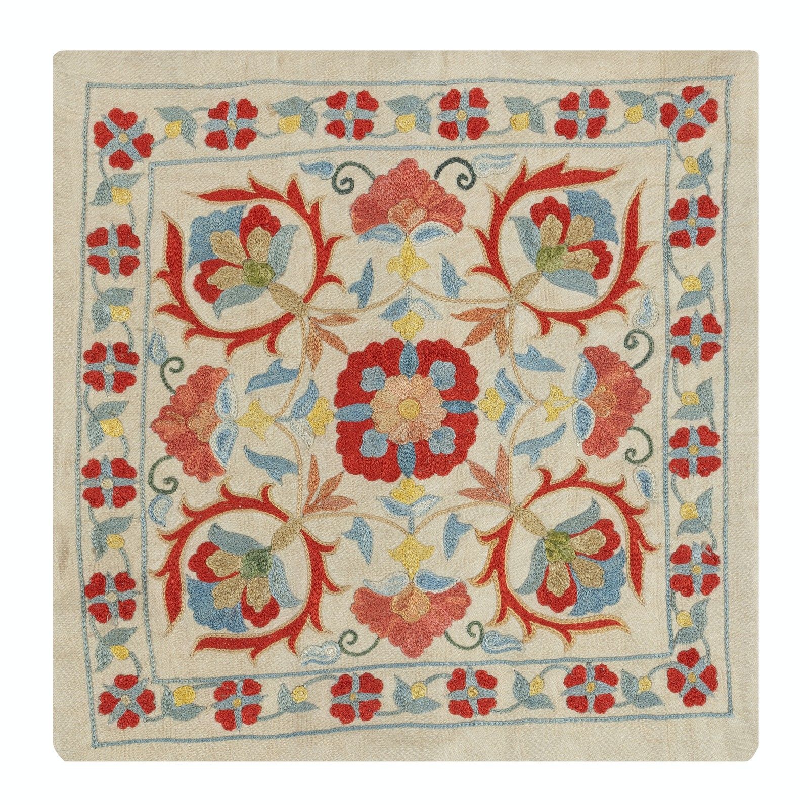 30 x 30 cm 100% zijden sierkussenhoes. Traditioneel geborduurd sierkussen photo furniture
