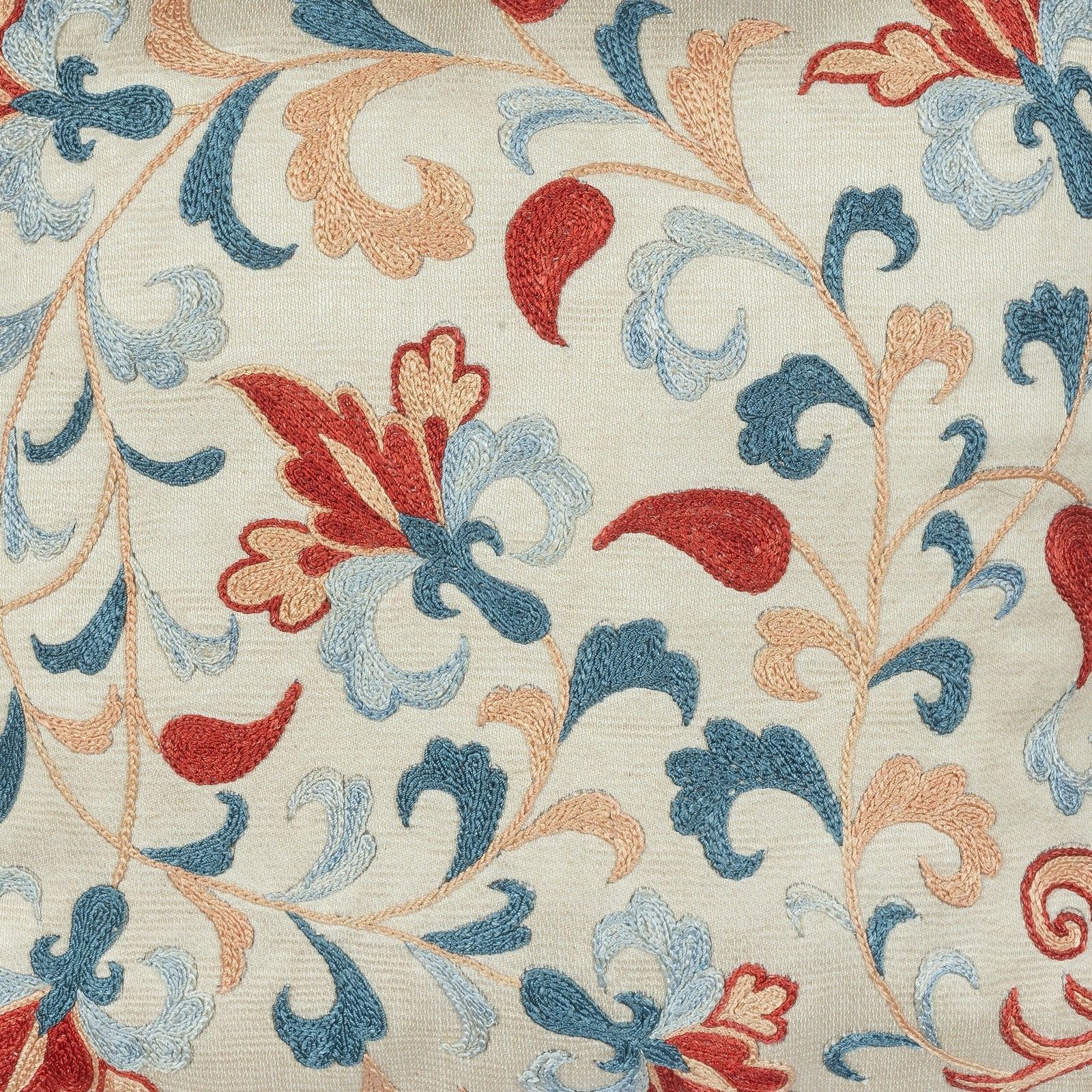 Housse de coussin 30 x 30 cm, 100 % soie, broderie Suzani photo for sale
