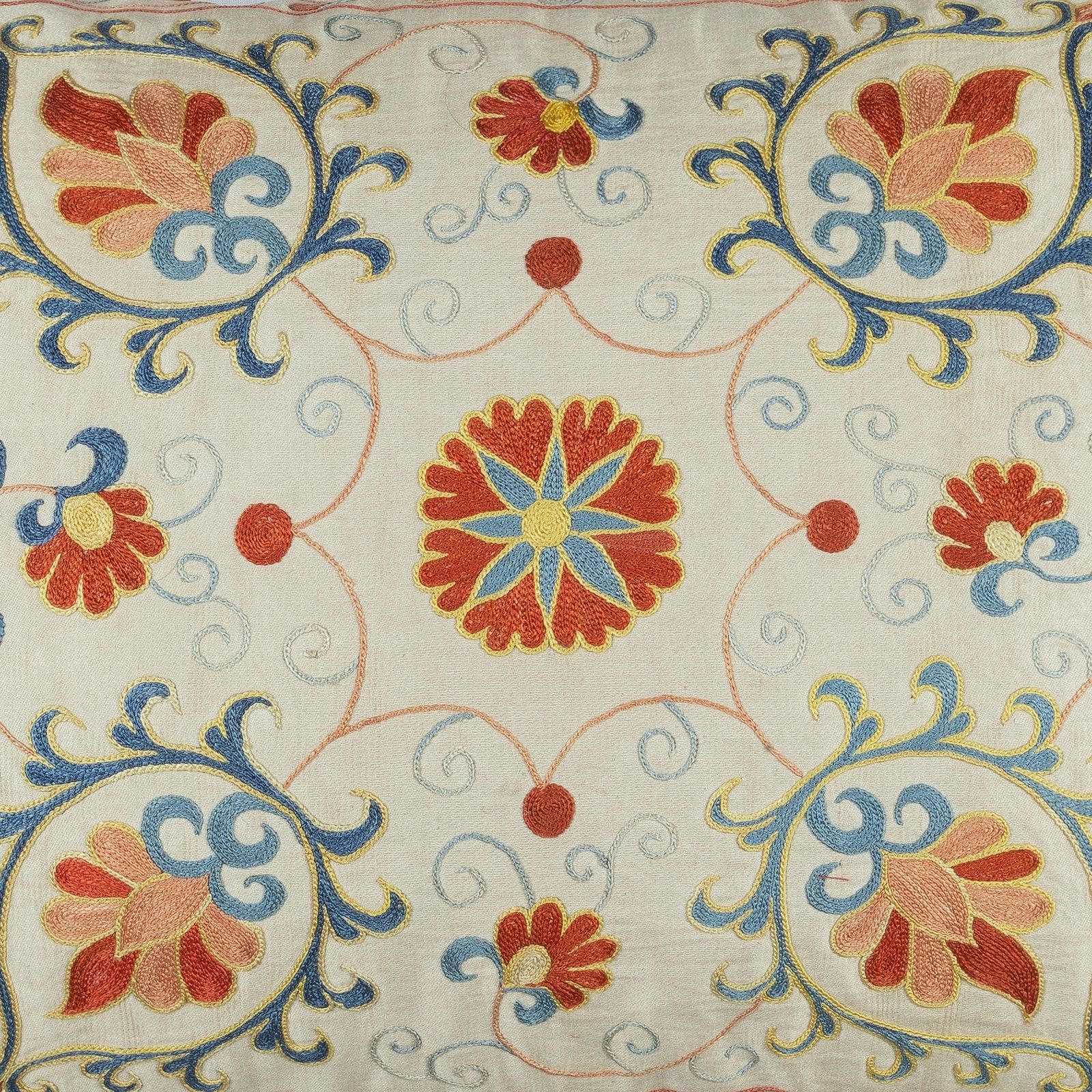 21"X30" 100% Silk Embroidered Lumbar Pillow Cover. Traditional Cushion Cover photo for sale