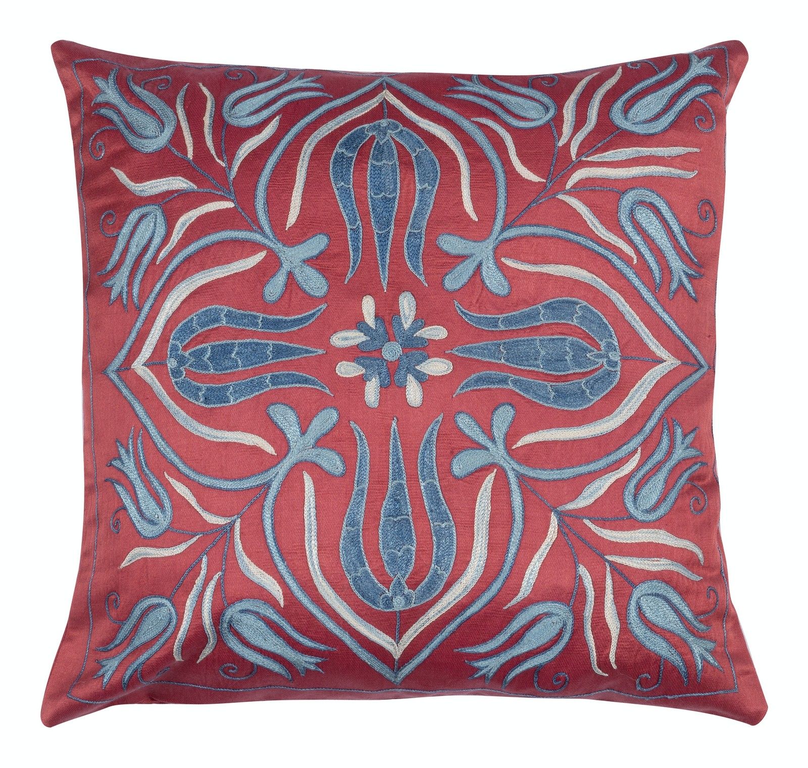 20"X20" Set Of 2 100% Silk Cushion Covers. Embroidered Accent Pillows photo furniture