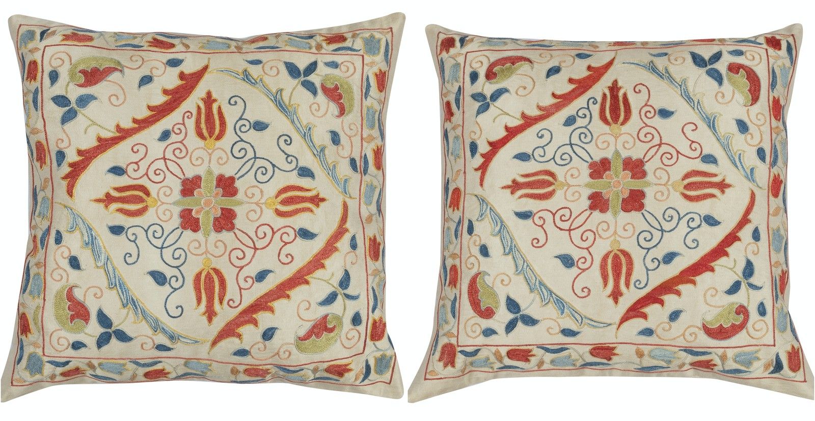 20"X20" Set Of 2 All Silk Accent Pillow Covers. A Pair Of Cushion Covers