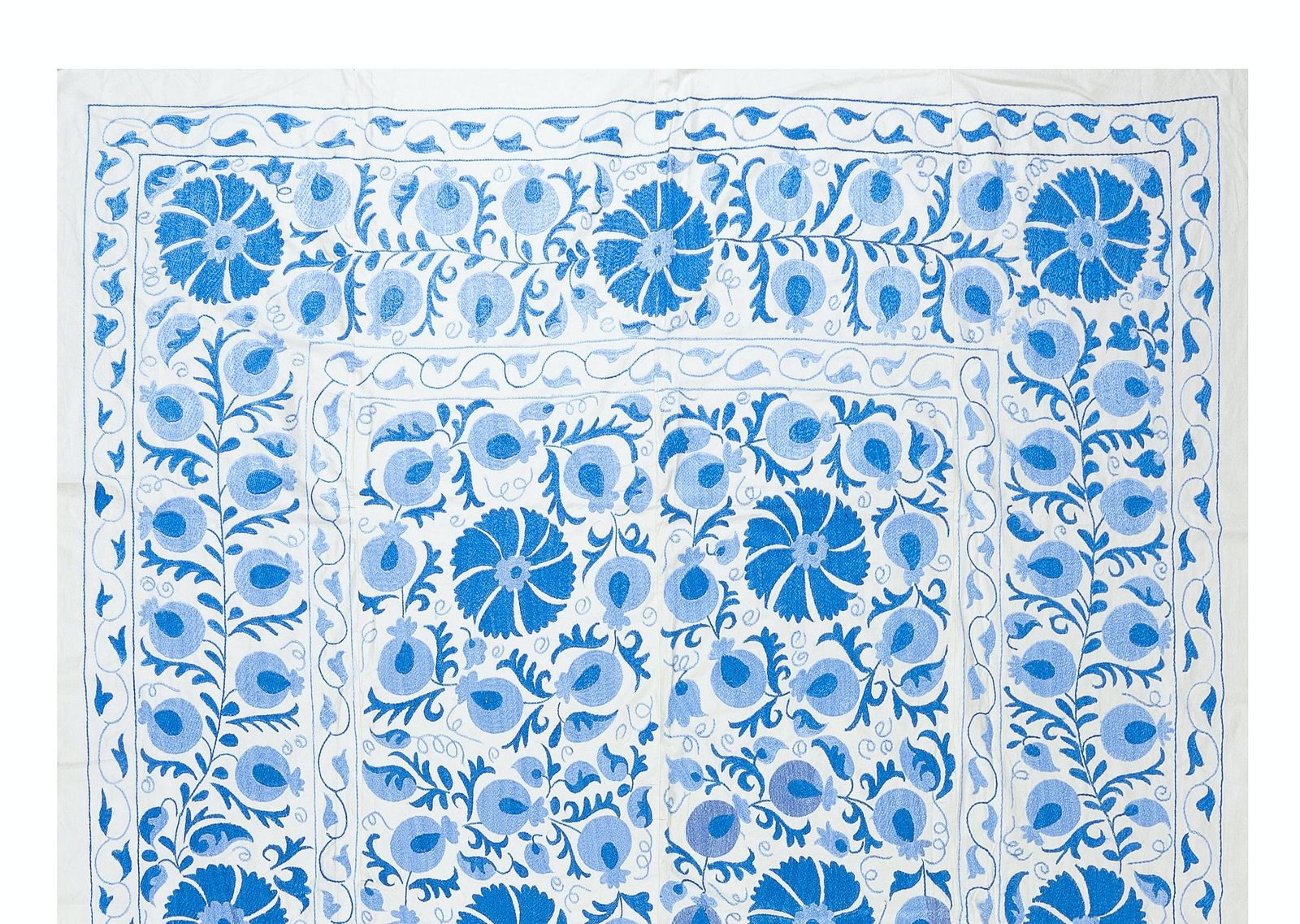 6.3x8.3 Ft Classic Uzbek Suzani Embroidery, New Silk Wall Hanging Or Bed Cover photo furniture