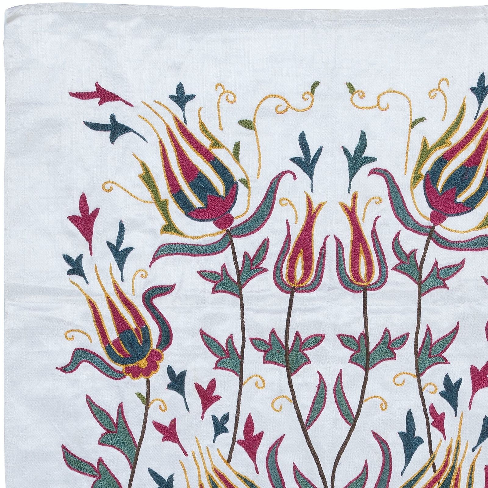 Tenture murale brodée 100 % soie 22"×43", décoration Boho, nappe faite main photo furniture
