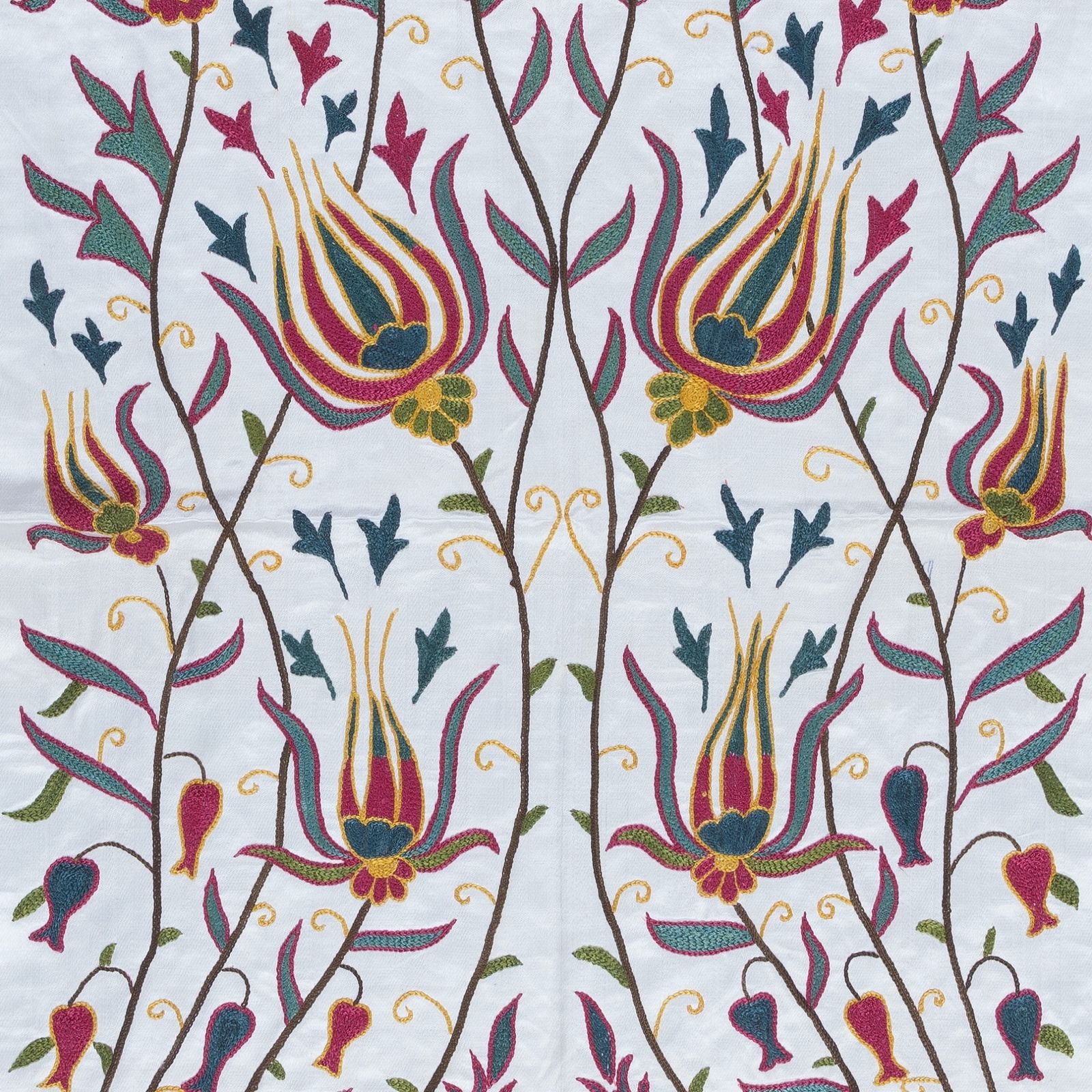 Tenture murale brodée 100 % soie 22"×43", décoration Boho, nappe faite main photo 308.0