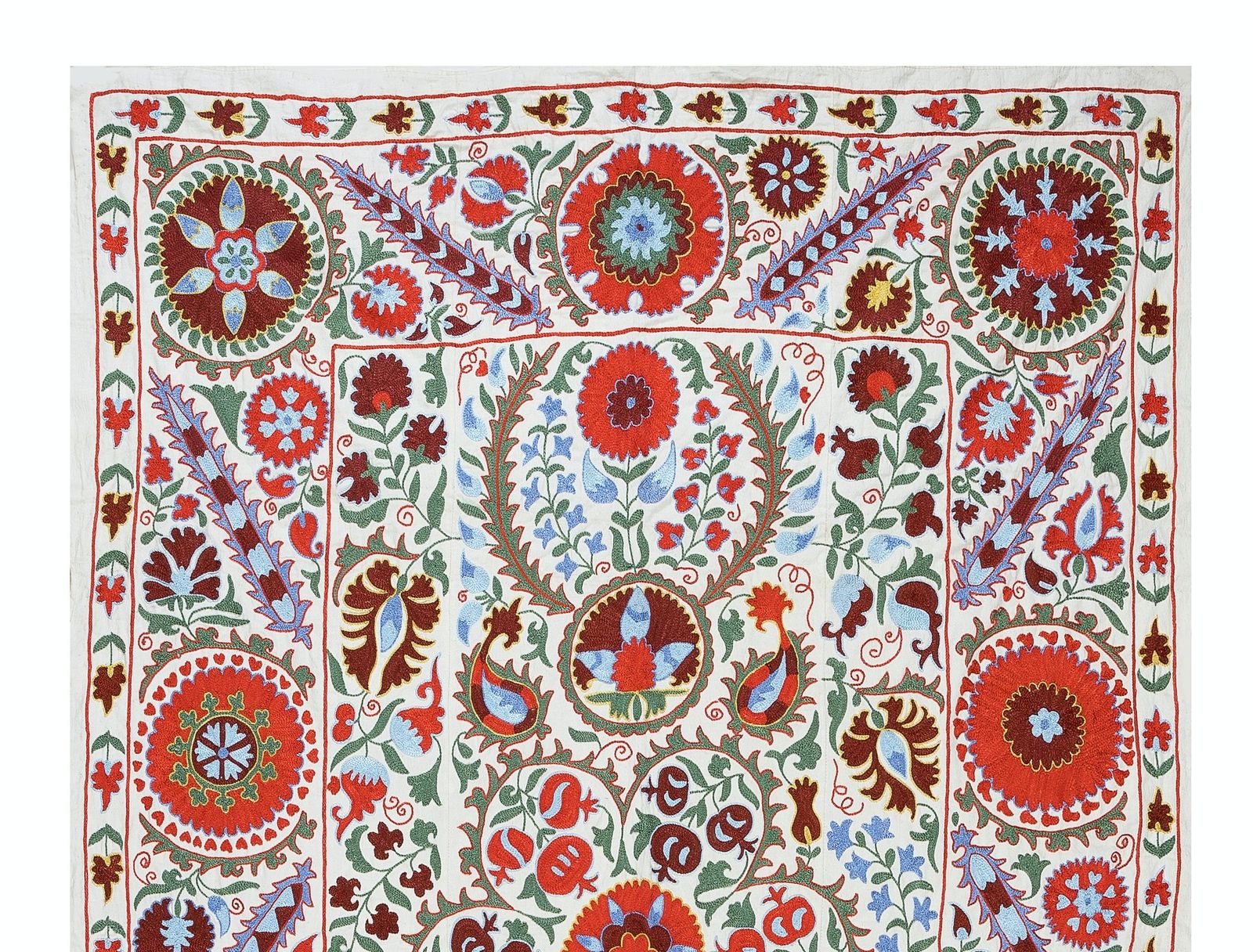 Couvre-lit suzani brodé à la main en soie, 143 x 210 cm, tenture murale ouzbèke décorative photo furniture