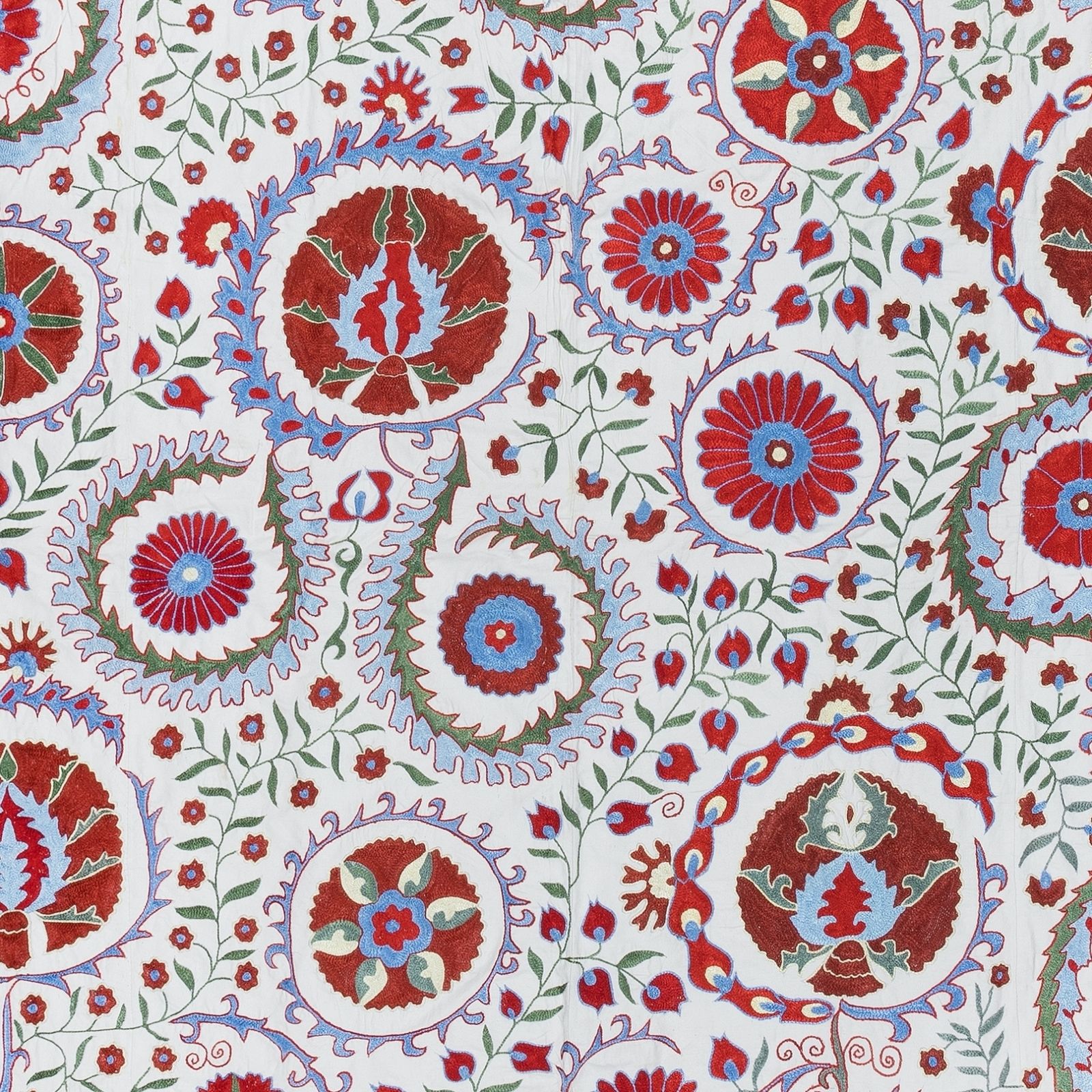 6.2x8.3 Ft Crochet Fabric, Silk Embroidery Wall Hanging, Suzani Fabric Bedspread photo Textiles