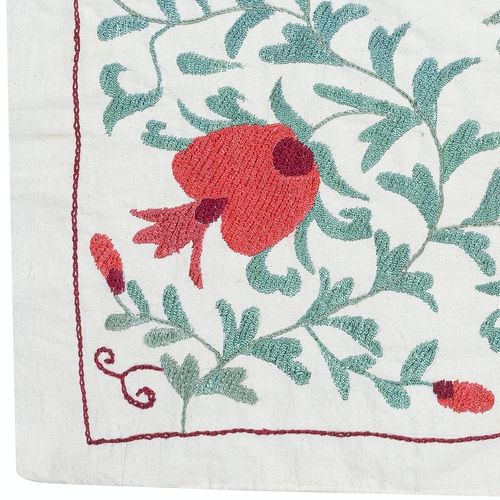 20x35 In Embroidered Wall Hanging. Cotton Tablecloth. Handmade Sofa Spread photo Art
