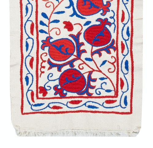 Tenture murale brodée en coton, 12 x 50 in. Chemin de table motif grenadier photo 162.0