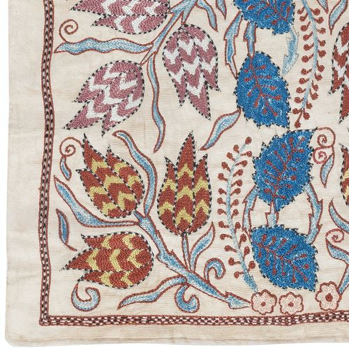 21x34 In Embroidered 100% Silk Wall Hanging. New Tablecloth. Boho Wall Decor photo Art