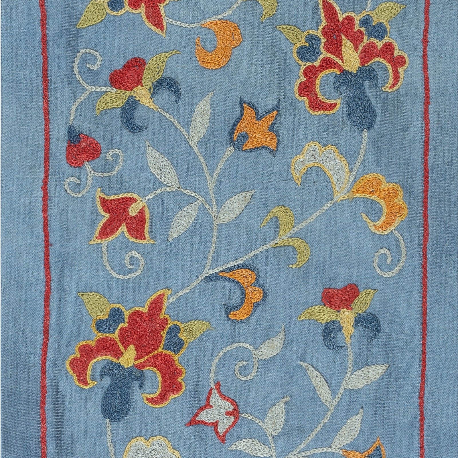 9"X23" Embroidered 100% Silk Wall Hanging. Boho Wall Decor. Traditional Tapestry photo Art