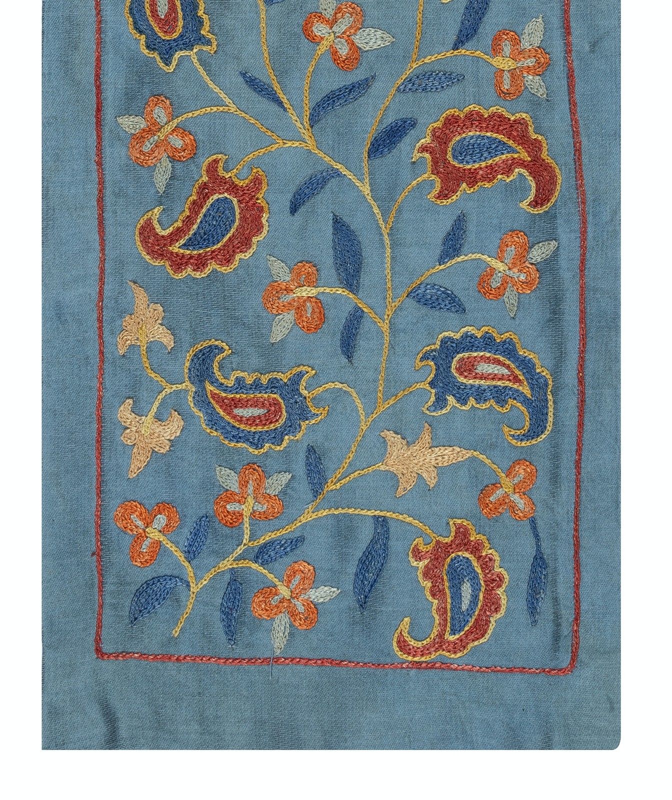 9"X22" Embroidered All Silk Wall Hanging. Boho Wall Decor. Traditional Tapestry photo for sale