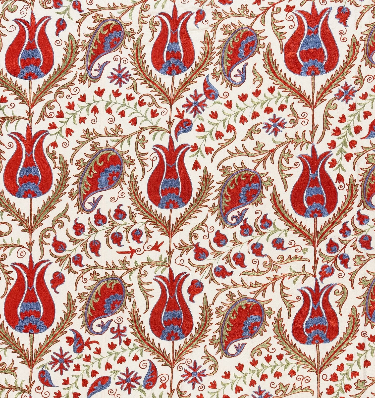 7.6x9 Ft New Uzbek Suzani Textile. Embroidered Cotton & Silk Bed Cover photo Textiles