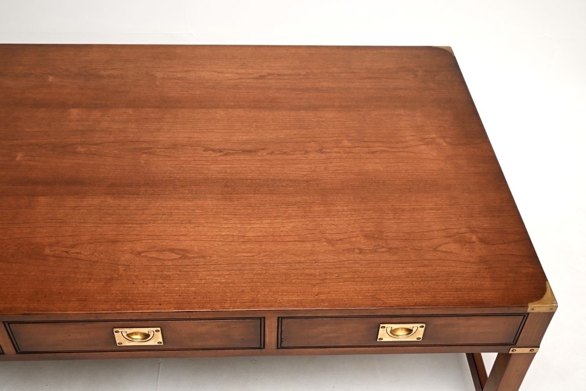 Large Antique Mahogany And Brass Military Campaign Style Coffee Table photo buy