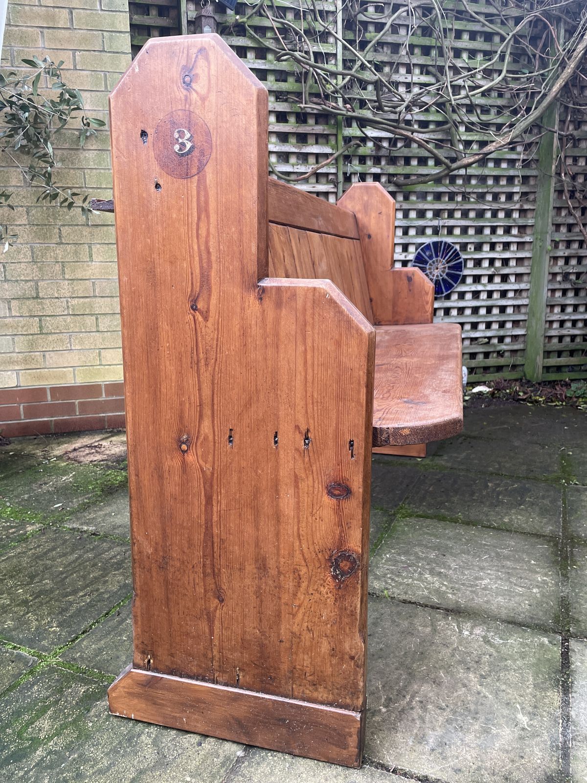 Antique Pitch Pine Church Pew, 19th Century photo Furniture