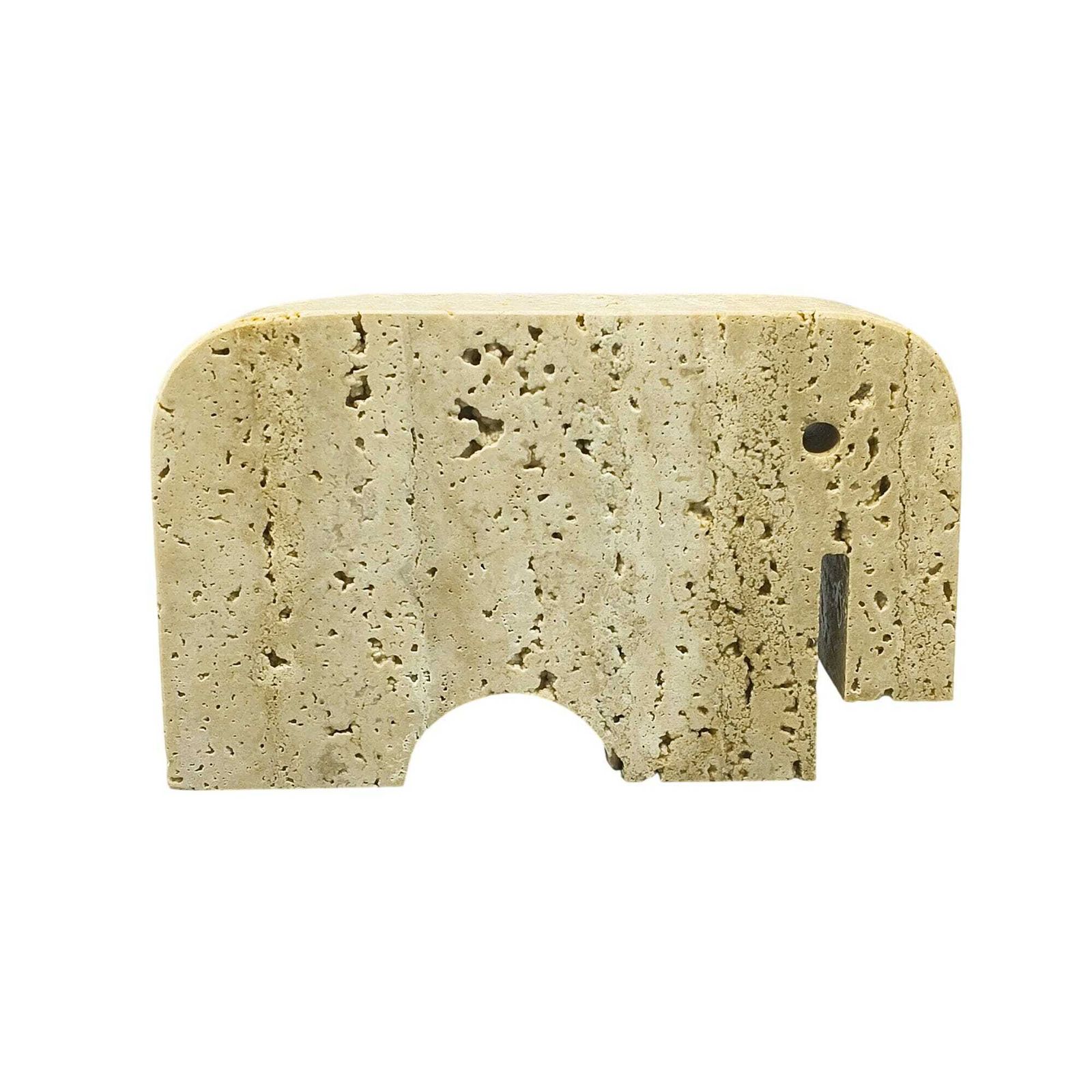 1970s Original Travertine Elephant Sculpture By Enzo Mari For F.Lli Mannelli