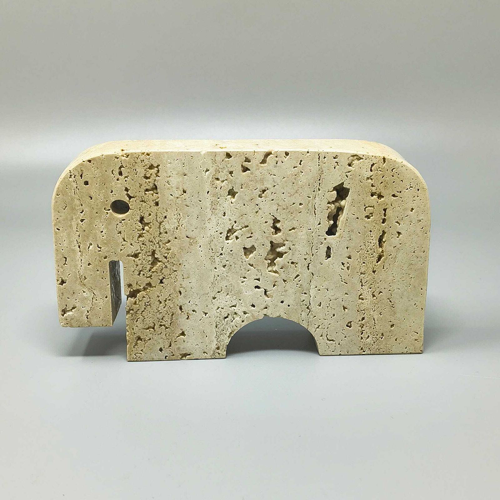 1970s Original Travertine Elephant Sculpture By Enzo Mari For F.Lli Mannelli photo Art