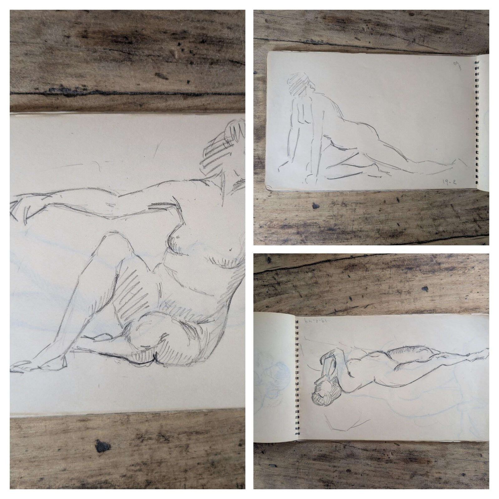 1940s Canson Sketchbook, Original French Life Drawings Figure Studies 47 Pages photo buy